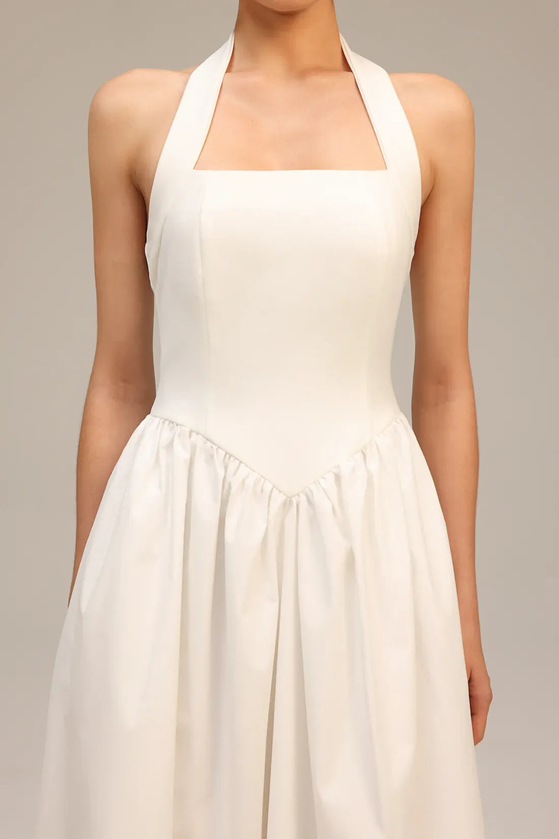 Ivanna Halter Midi Elbise | S-Beyaz | M-Beyaz | L-Beyaz