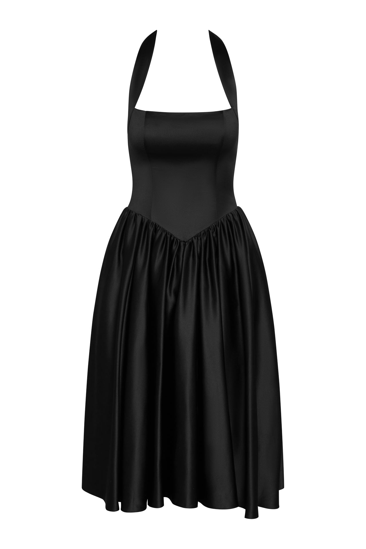 Karolina Halter Korse Midi Elbise | D1066-BLK-XS | D1066-BLK-S | D1066-BLK-M | D1066-BLK-L | D1066-BLK-XL | D1066-BLK-XXL