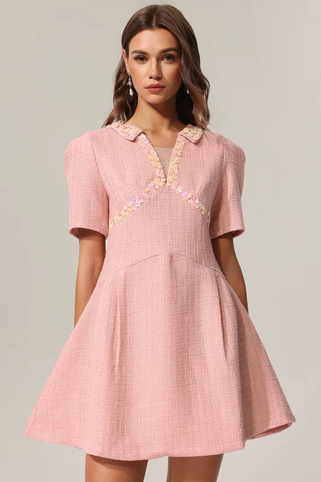 Jacey Kisa Kollu Mini Elbise | S | M | L