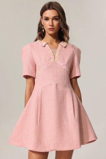 Jacey Kisa Kollu Mini Elbise | S | M | L