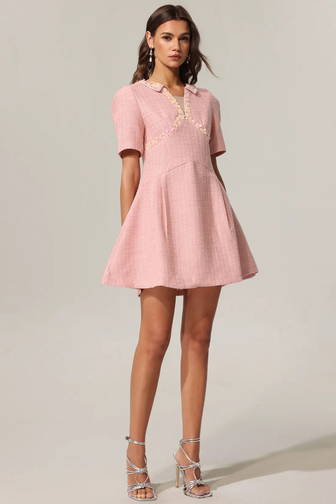Jacey Kisa Kollu Mini Elbise | S | M | L