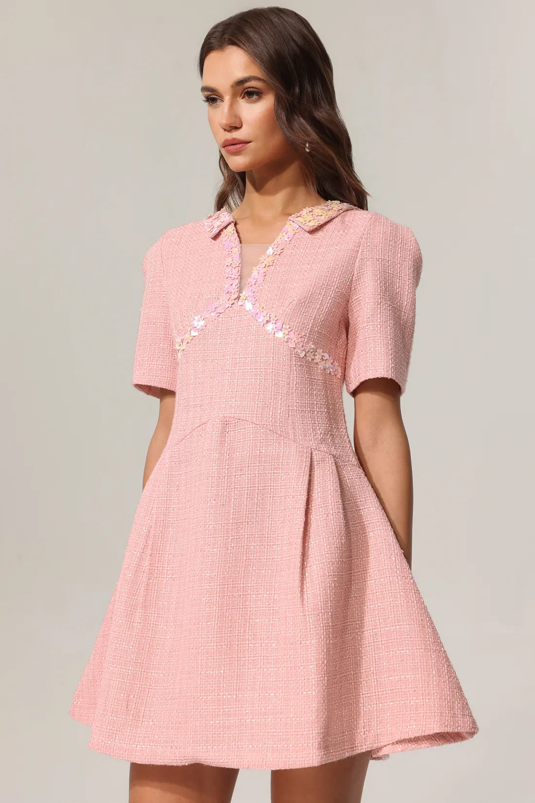 Jacey Kisa Kollu Mini Elbise | S | M | L
