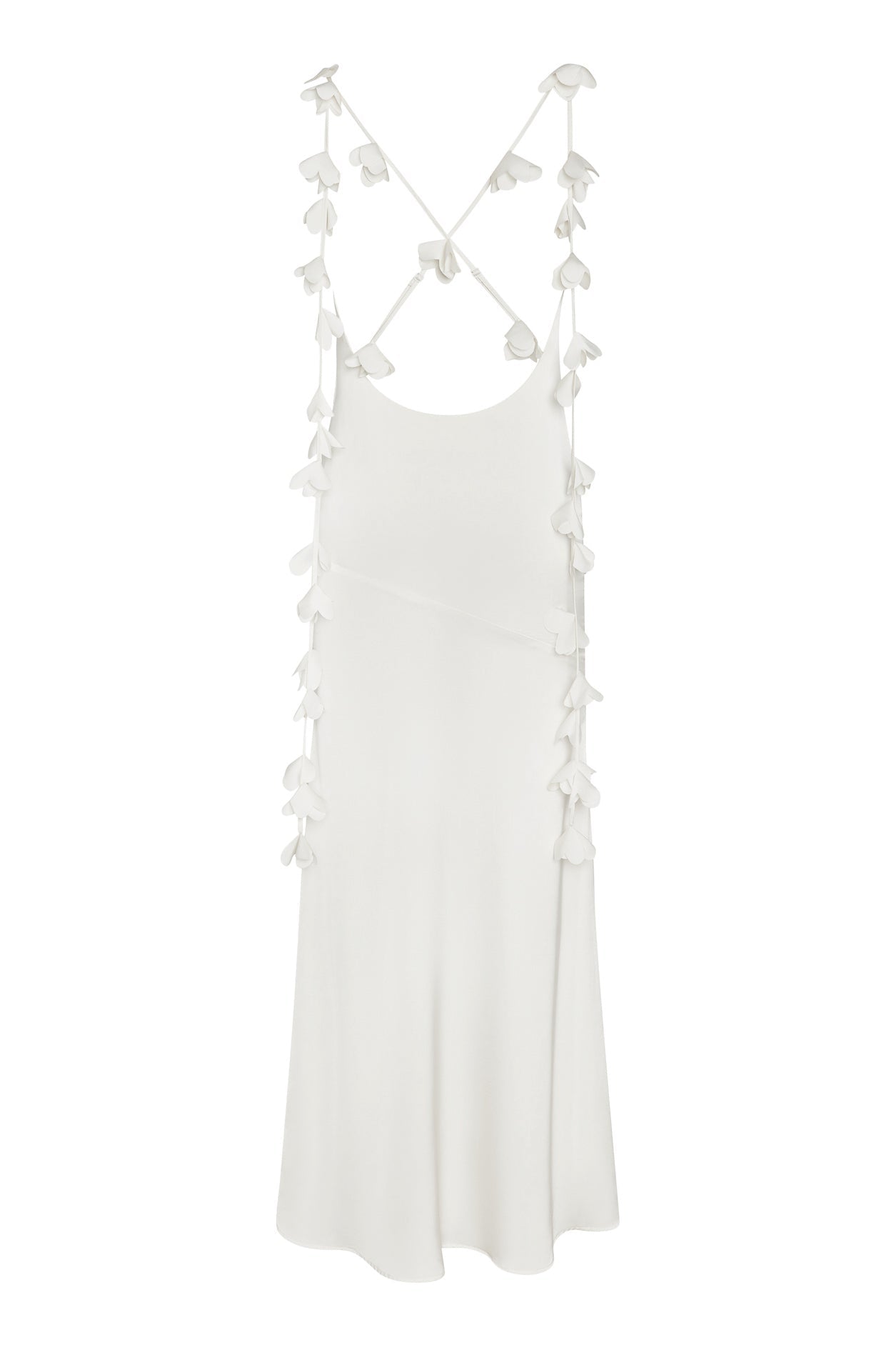 Debora Petal Saten Maksi Elbise | D1071-WHITE-XS | D1071-WHITE-S | D1071-WHITE-M | D1071-WHITE-L | D1071-WHITE-XL | D1071-WHITE-XXL