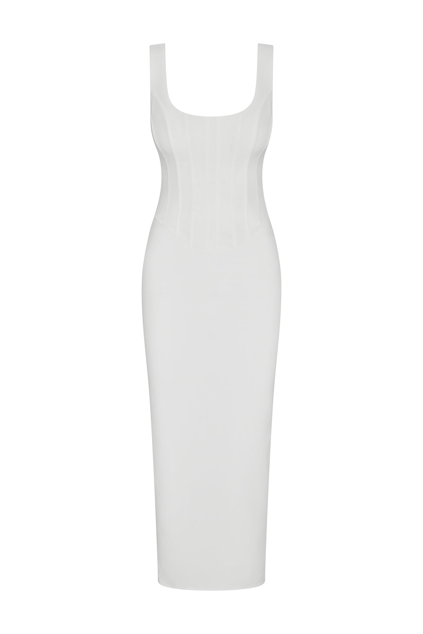 Janay Beyaz Korse Midi Elbise | D1115-WHITE-XS | D1115-WHITE-S | D1115-WHITE-M | D1115-WHITE-L | D1115-WHITE-XL | D1115-WHITE-XXL
