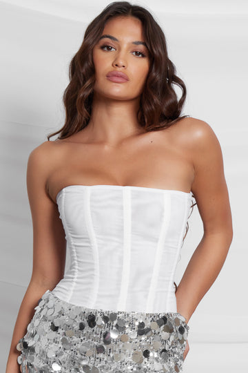 Skyler Mesh Korse Bustiyer | T1016-WHITE-XS | T1016-WHITE-S | T1016-WHITE-M | T1016-WHITE-L | T1016-WHITE-XL | T1016-WHITE-XXL