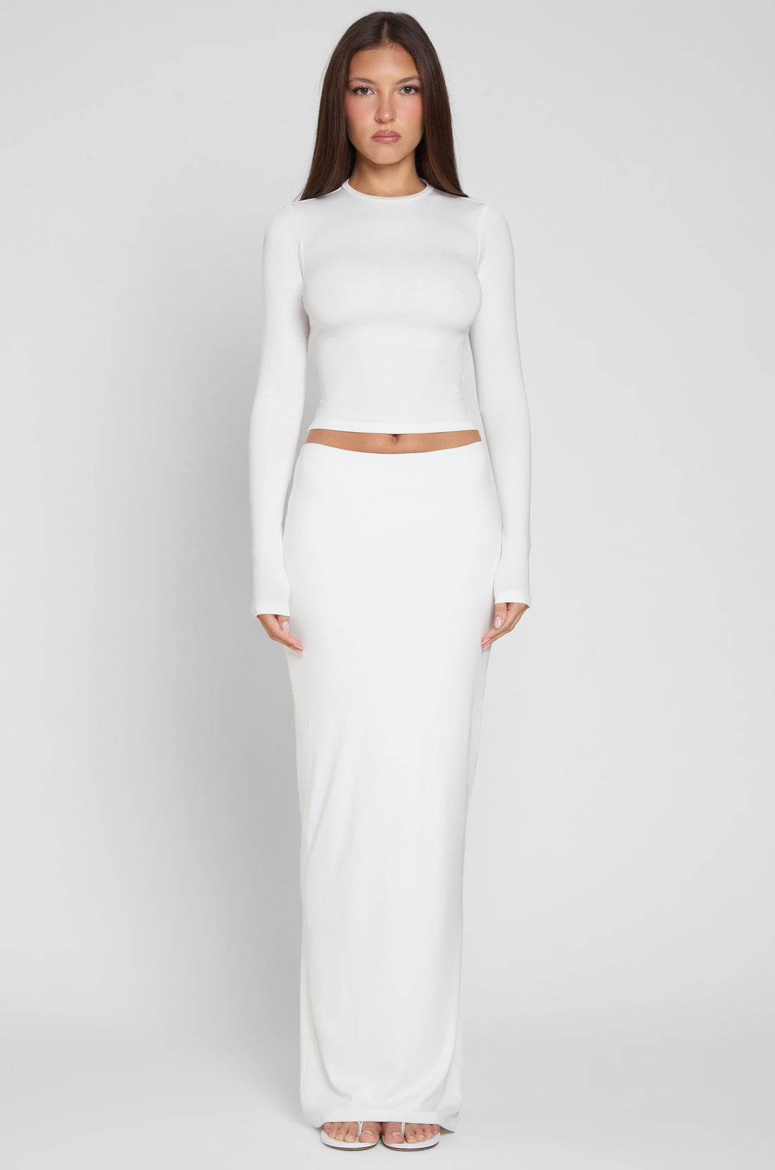 Hadassah Beyaz Jersey Maksi Etek | SKRT1016-WHITE-XS | SKRT1016-WHITE-S | SKRT1016-WHITE-M | SKRT1016-WHITE-L | SKRT1016-WHITE-XL | SKRT1016-WHITE-XXL