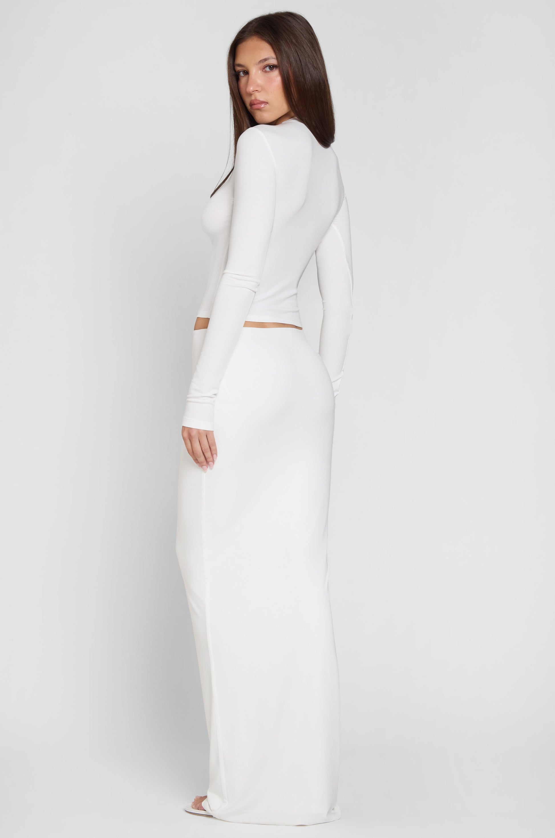 Hadassah Beyaz Jersey Maksi Etek | SKRT1016-WHITE-XS | SKRT1016-WHITE-S | SKRT1016-WHITE-M | SKRT1016-WHITE-L | SKRT1016-WHITE-XL | SKRT1016-WHITE-XXL