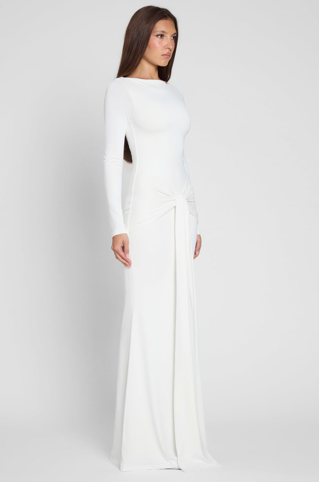 Sanvi Beyaz Dugum Maksi Elbise | D1073-WHITE-XS | D1073-WHITE-S | D1073-WHITE-M | D1073-WHITE-L | D1073-WHITE-XL | D1073-WHITE-XXL