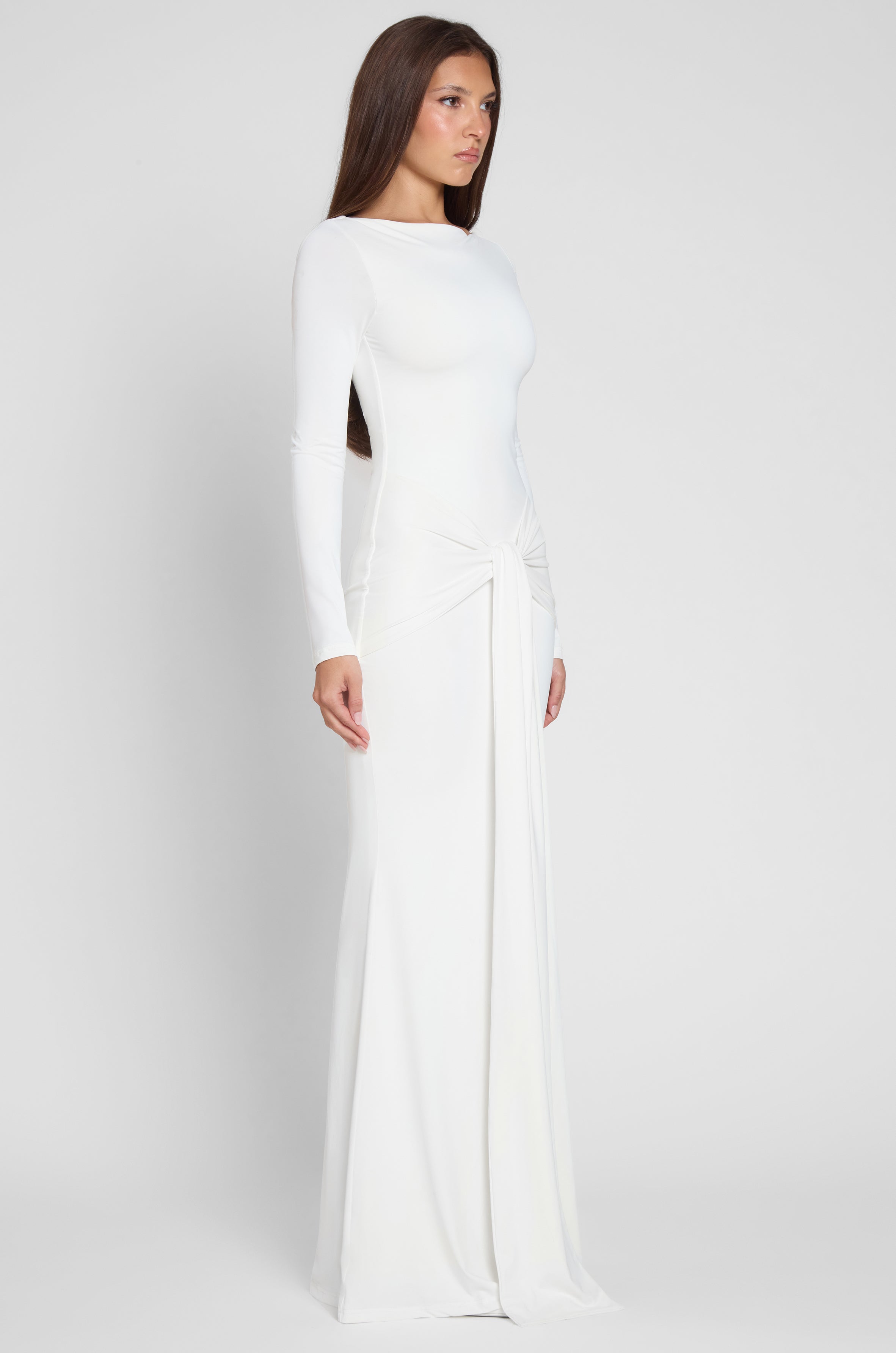Sanvi Beyaz Dugum Maksi Elbise | D1073-WHITE-XS | D1073-WHITE-S | D1073-WHITE-M | D1073-WHITE-L | D1073-WHITE-XL | D1073-WHITE-XXL