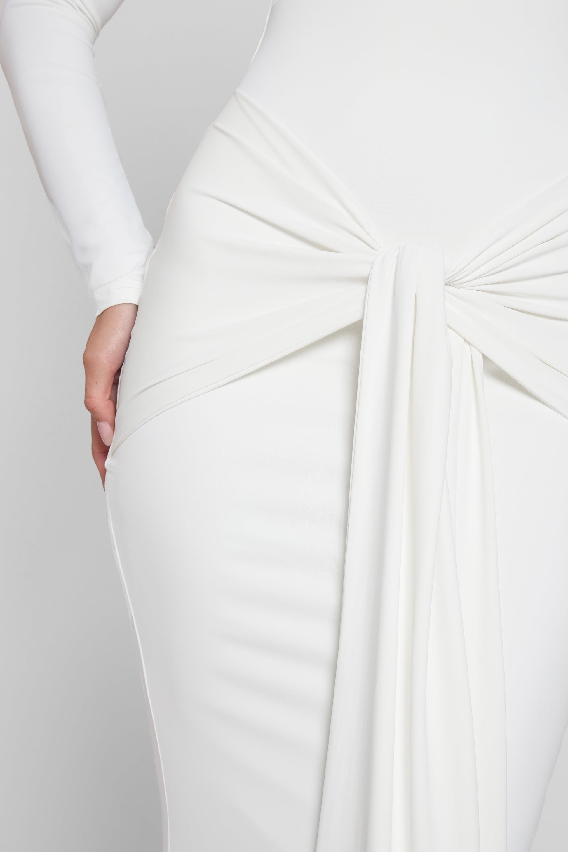 Sanvi Beyaz Dugum Maksi Elbise | D1073-WHITE-XS | D1073-WHITE-S | D1073-WHITE-M | D1073-WHITE-L | D1073-WHITE-XL | D1073-WHITE-XXL