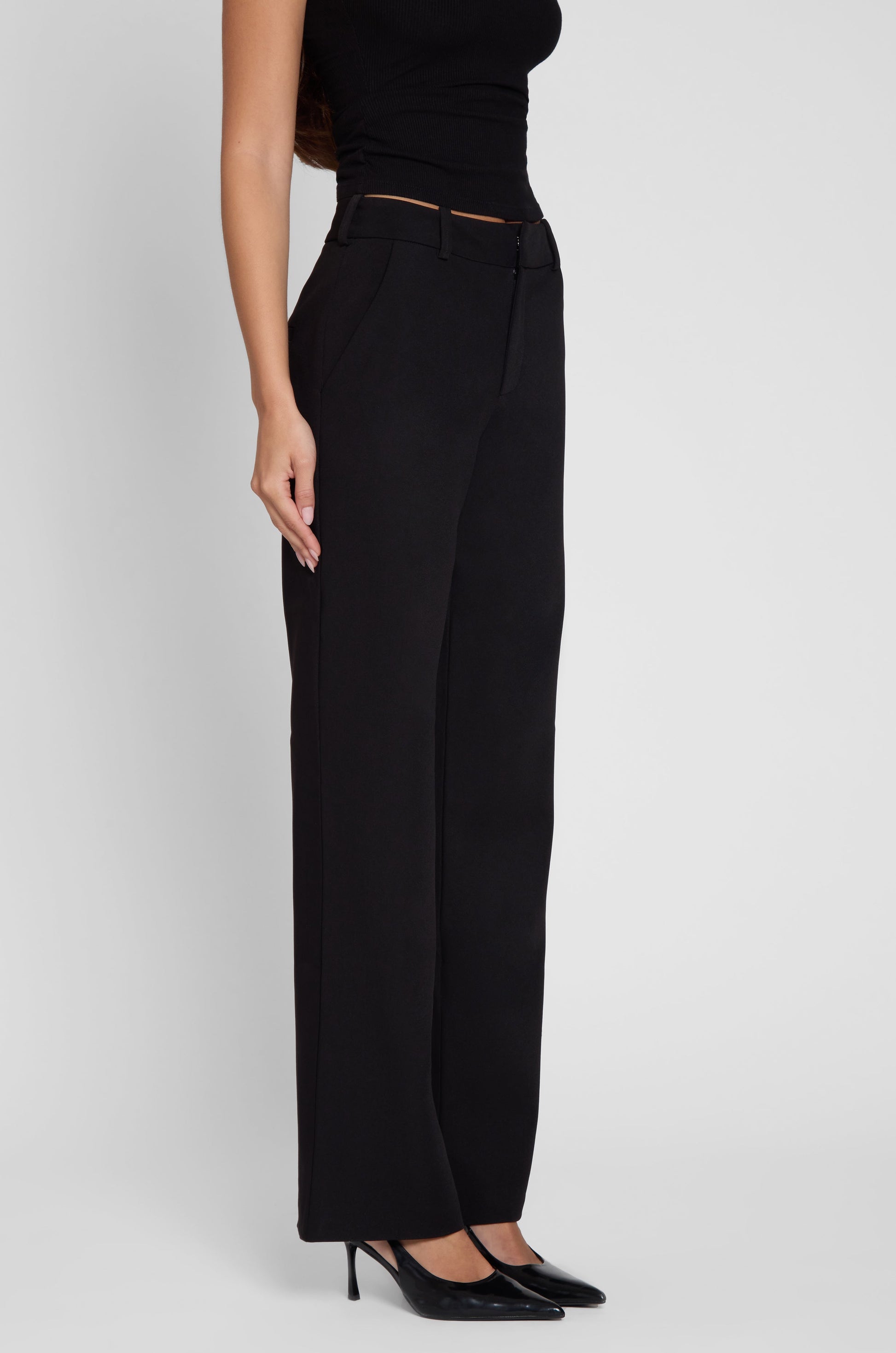 Corbyn Siyah Duz Paca Pantolon | P1001-BLK-XS | P1001-BLK-S | P1001-BLK-M | P1001-BLK-L | P1001-BLK-XL | P1001-BLK-XXL