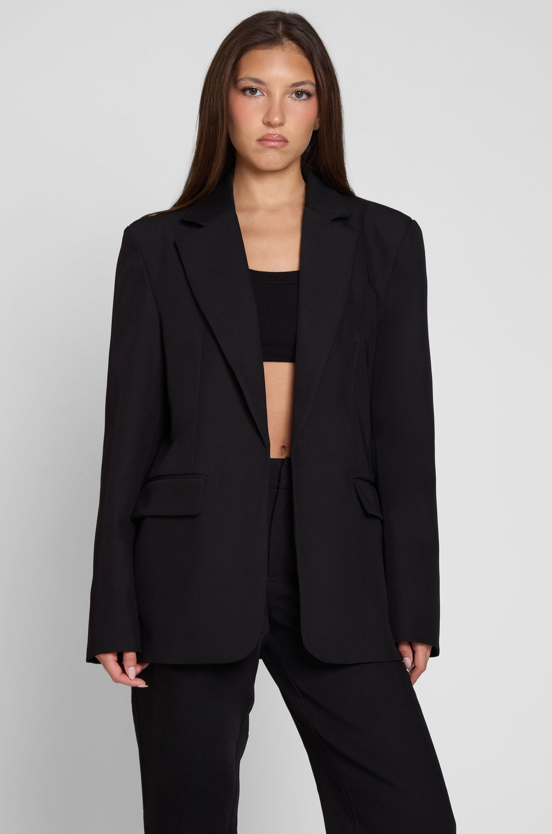 Alli Siyah Oversize Blazer | BLZ1001-BLK-XS | BLZ1001-BLK-S | BLZ1001-BLK-M | BLZ1001-BLK-L | BLZ1001-BLK-XL | BLZ1001-BLK-XXL