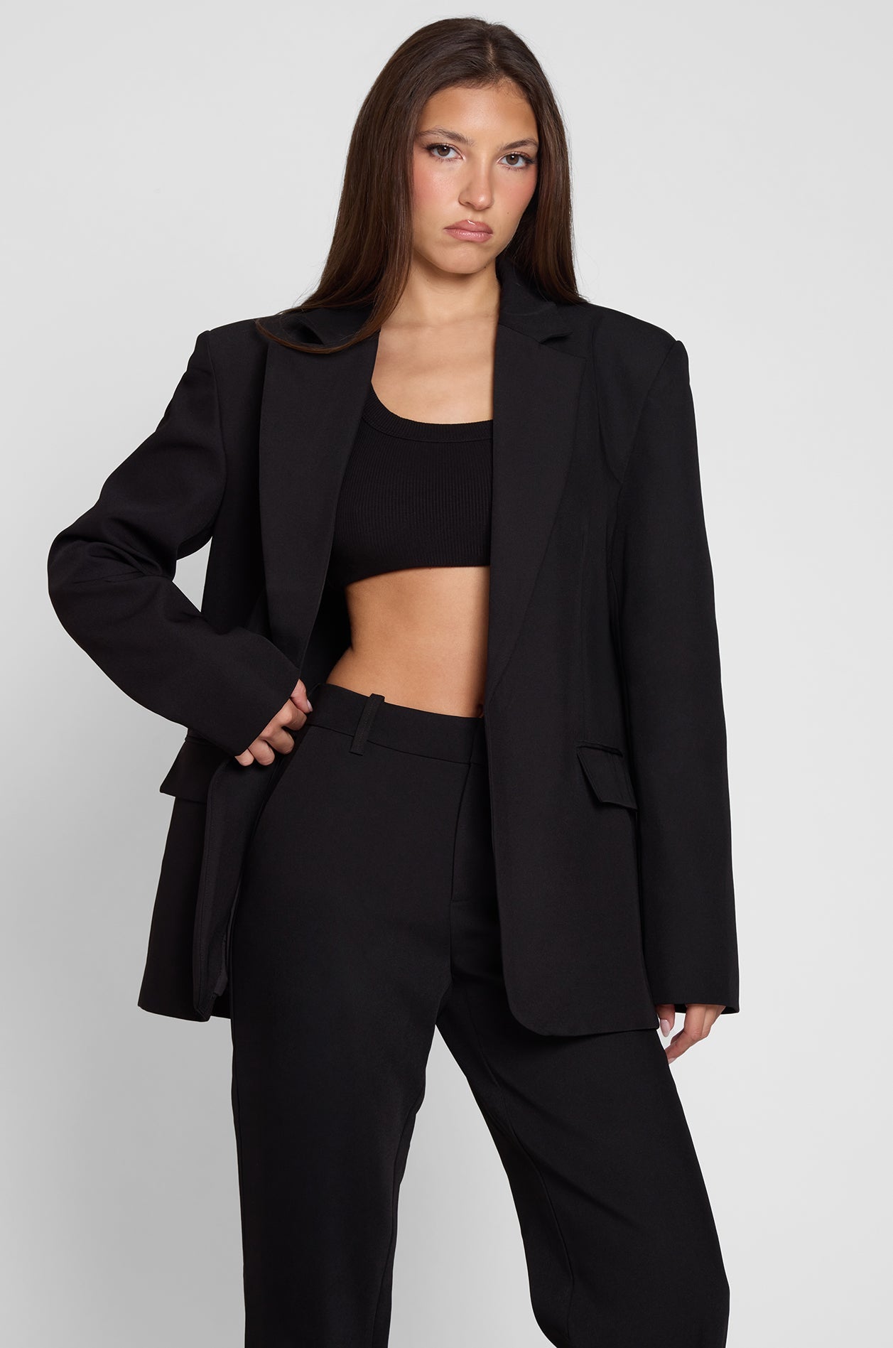 Alli Siyah Oversize Blazer | BLZ1001-BLK-XS | BLZ1001-BLK-S | BLZ1001-BLK-M | BLZ1001-BLK-L | BLZ1001-BLK-XL | BLZ1001-BLK-XXL