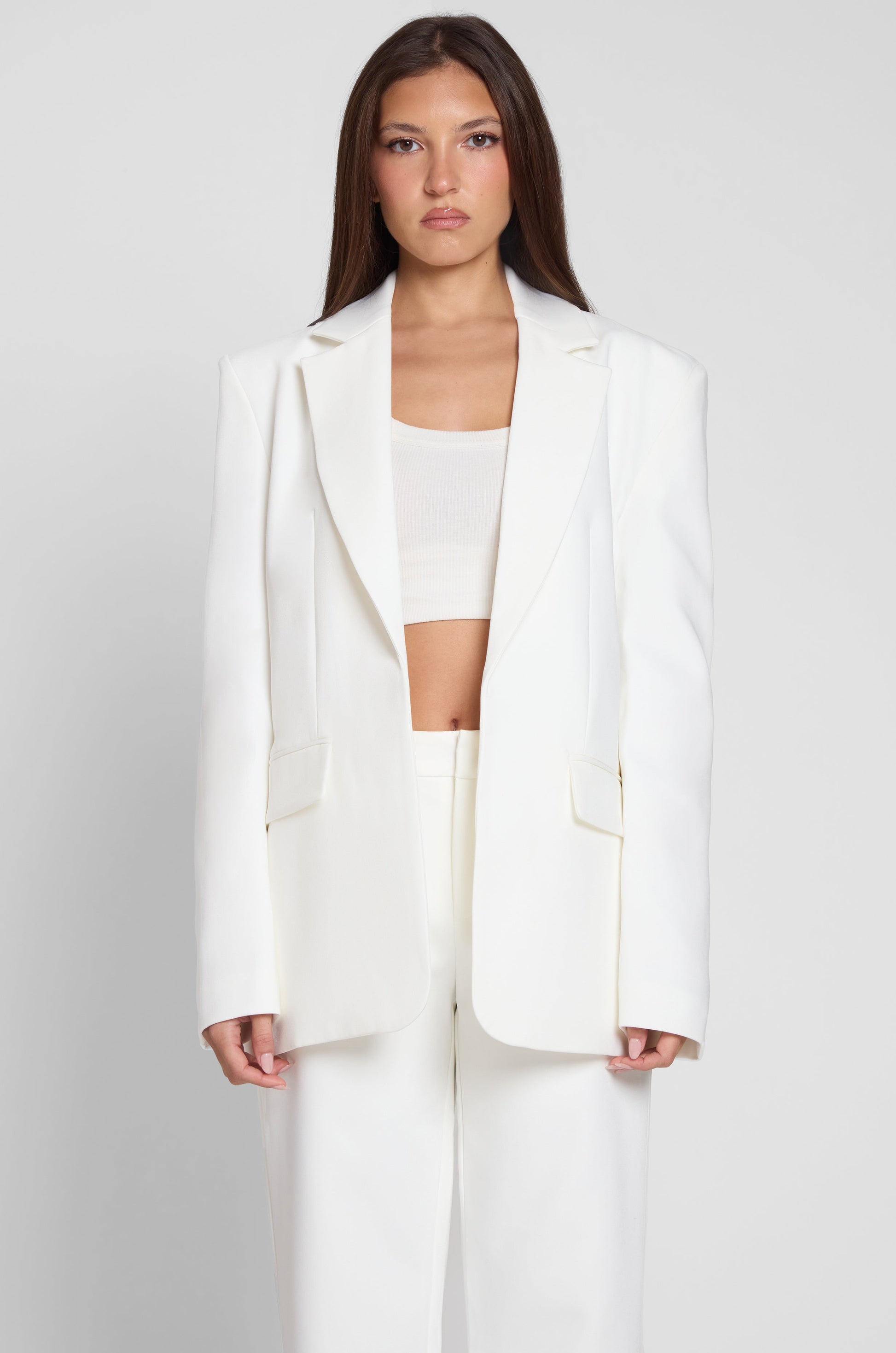 Niomi Oversize Kolon Blazer | BLZ1001-WHITE-XS | BLZ1001-WHITE-S | BLZ1001-WHITE-M | BLZ1001-WHITE-L | BLZ1001-WHITE-XL | BLZ1001-WHITE-XXL