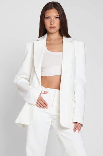 Niomi Oversize Kolon Blazer | BLZ1001-WHITE-XS | BLZ1001-WHITE-S | BLZ1001-WHITE-M | BLZ1001-WHITE-L | BLZ1001-WHITE-XL | BLZ1001-WHITE-XXL