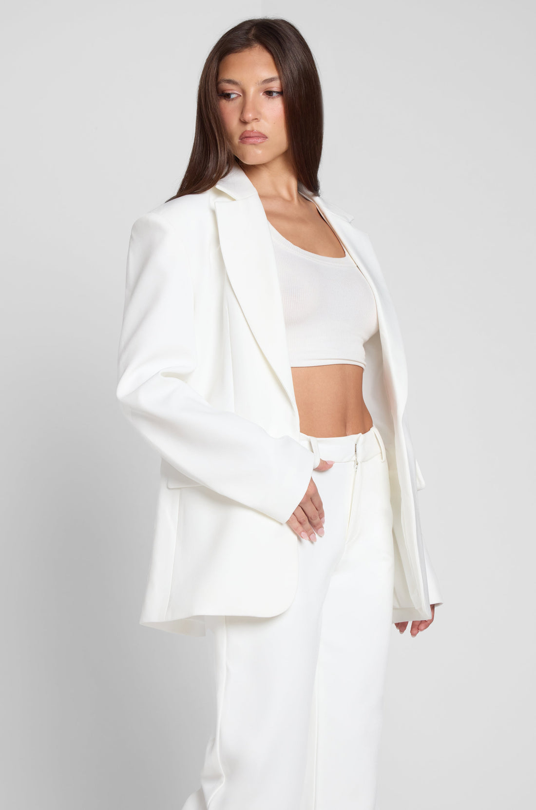Niomi Oversize Kolon Blazer | BLZ1001-WHITE-XS | BLZ1001-WHITE-S | BLZ1001-WHITE-M | BLZ1001-WHITE-L | BLZ1001-WHITE-XL | BLZ1001-WHITE-XXL