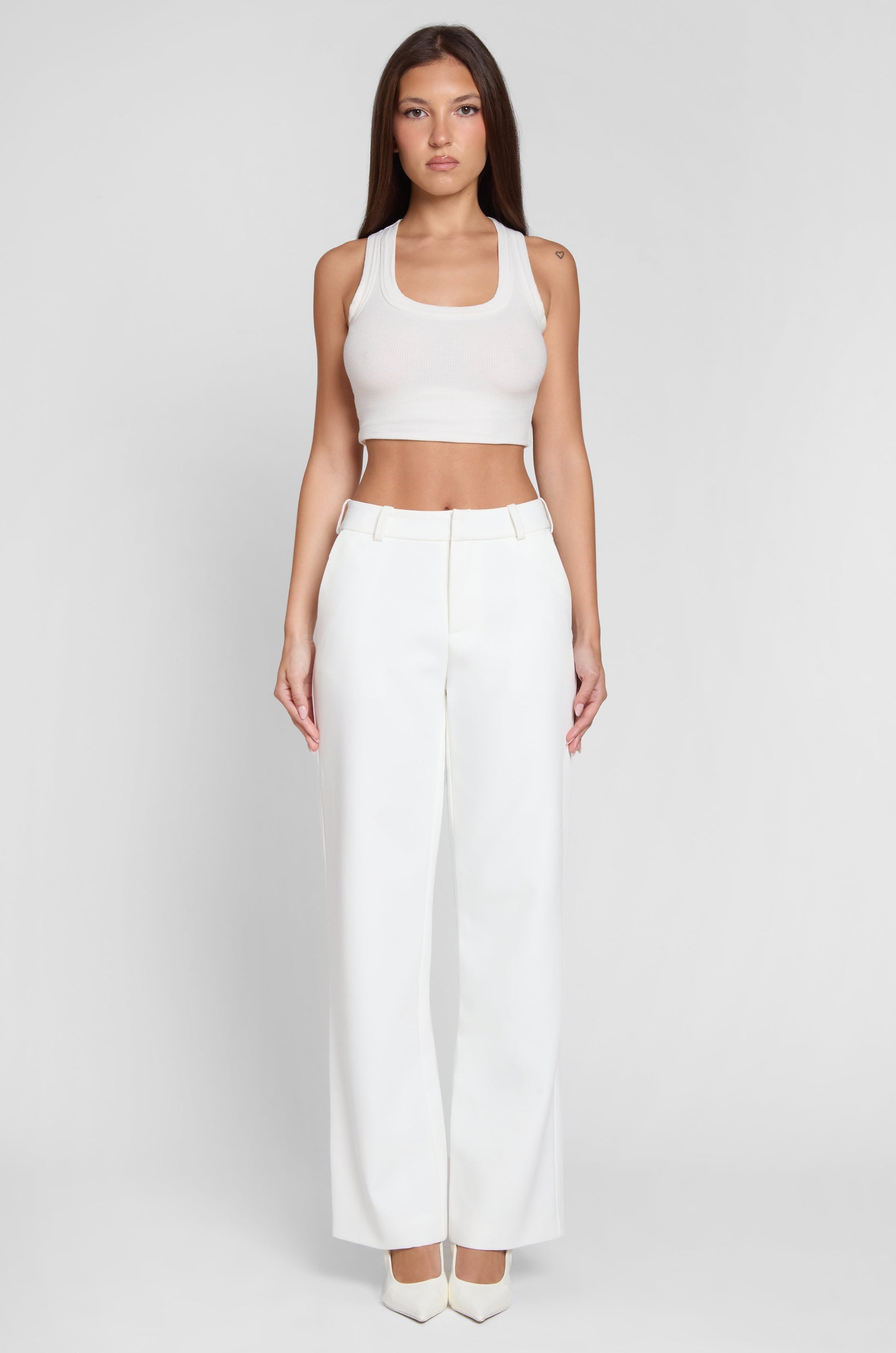 Aseel Duz Paca Beyaz Pantolon | P1001-WHITE-XS | P1001-WHITE-S | P1001-WHITE-M | P1001-WHITE-L | P1001-WHITE-XL | P1001-WHITE-XXL