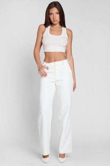 Aseel Duz Paca Beyaz Pantolon | P1001-WHITE-XS | P1001-WHITE-S | P1001-WHITE-M | P1001-WHITE-L | P1001-WHITE-XL | P1001-WHITE-XXL