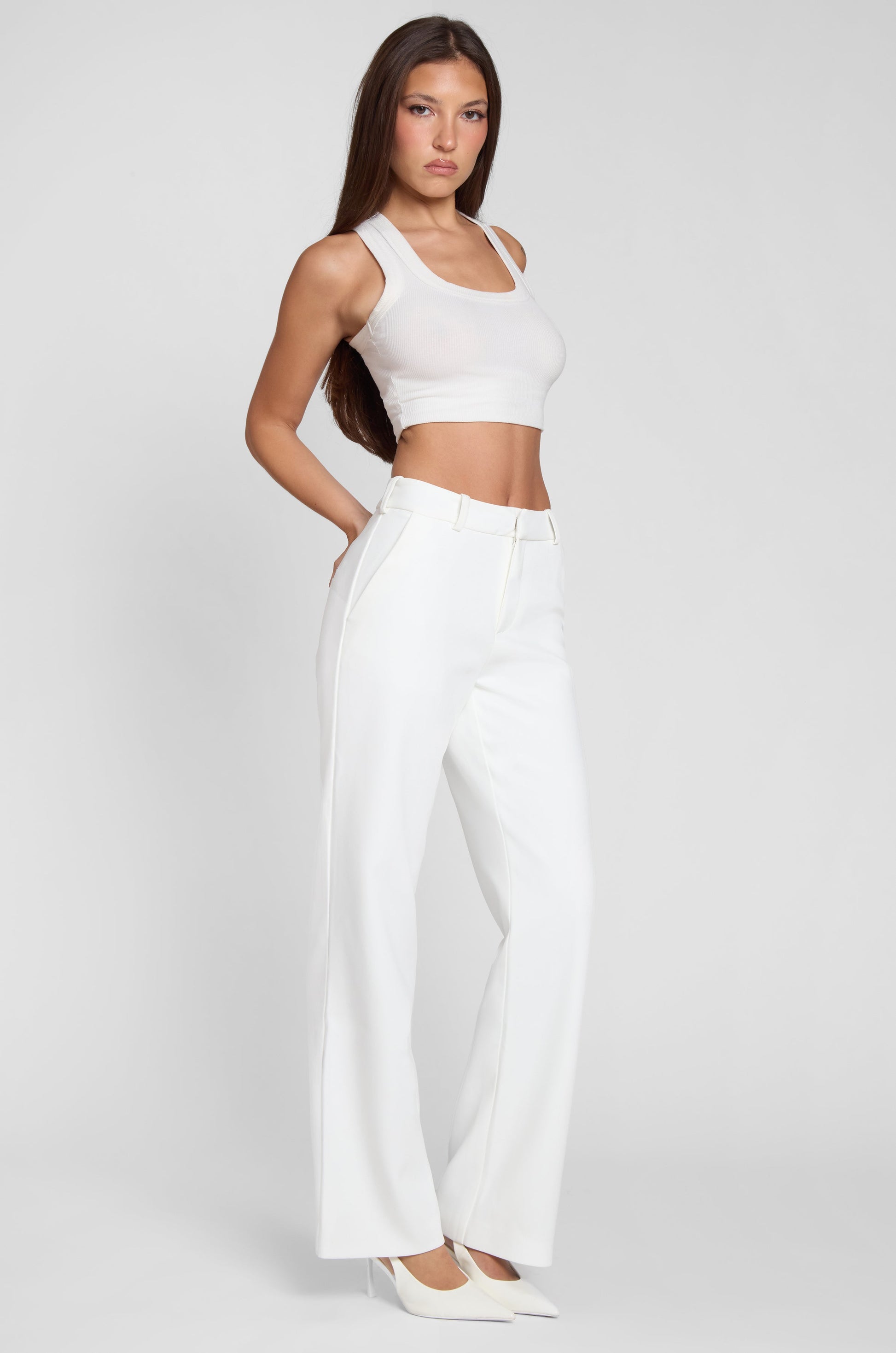 Aseel Duz Paca Beyaz Pantolon | P1001-WHITE-XS | P1001-WHITE-S | P1001-WHITE-M | P1001-WHITE-L | P1001-WHITE-XL | P1001-WHITE-XXL