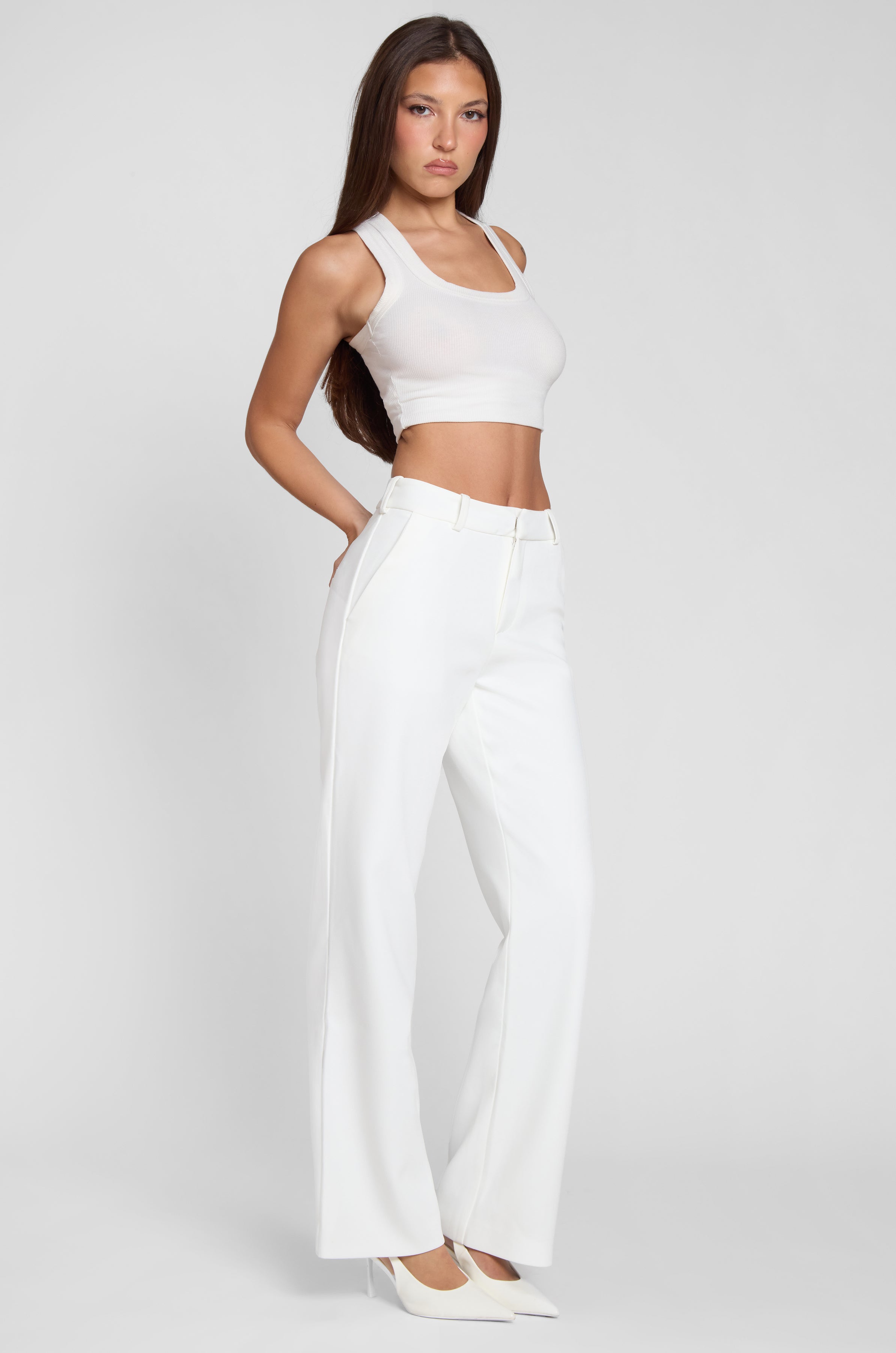 Aseel Duz Paca Beyaz Pantolon | P1001-WHITE-XS | P1001-WHITE-S | P1001-WHITE-M | P1001-WHITE-L | P1001-WHITE-XL | P1001-WHITE-XXL