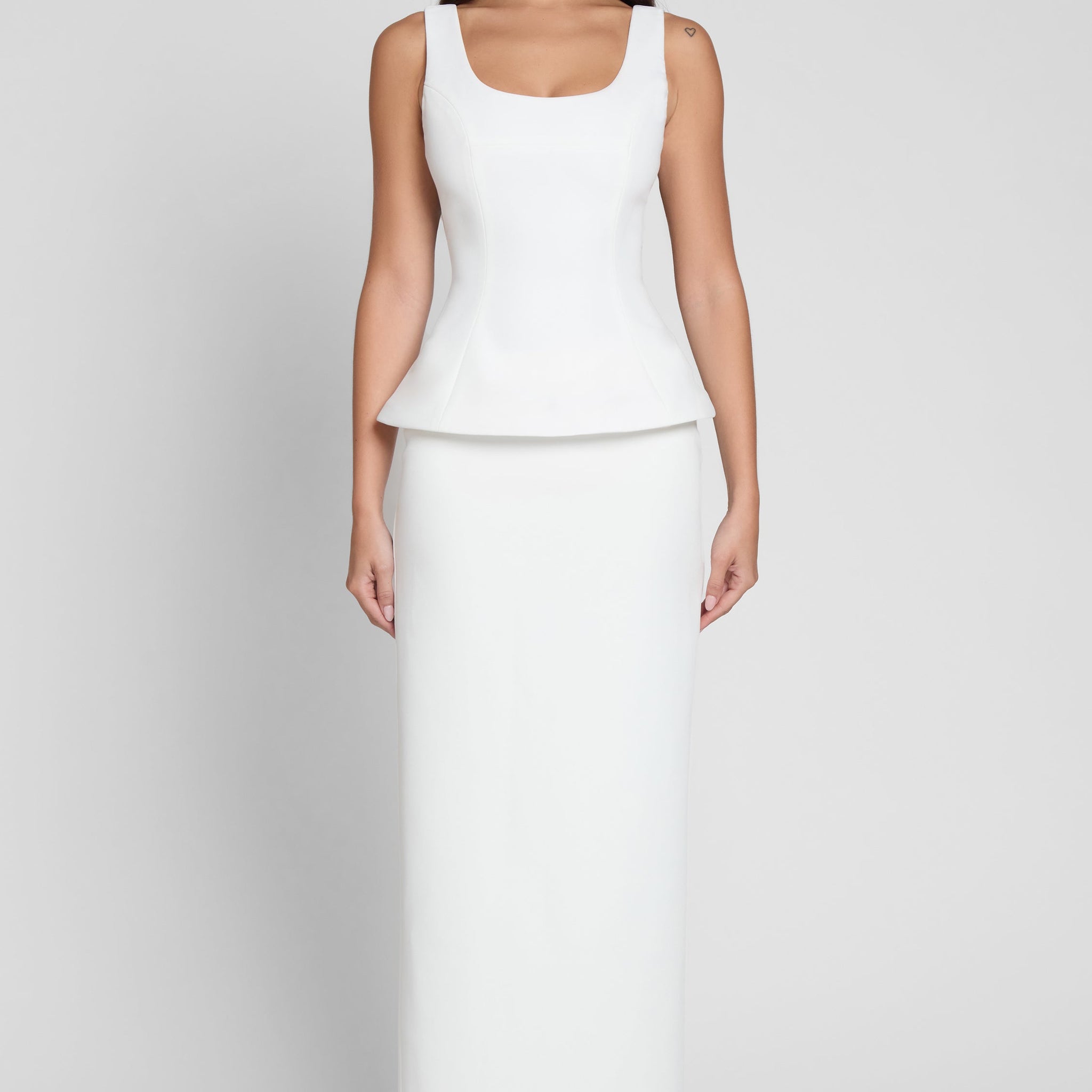 Austin Beyaz Yan Yirtmacli Maxi Etek | SKRT1015-WHITE-XS | SKRT1015-WHITE-S | SKRT1015-WHITE-M | SKRT1015-WHITE-L | SKRT1015-WHITE-XL | SKRT1015-WHITE-XXL