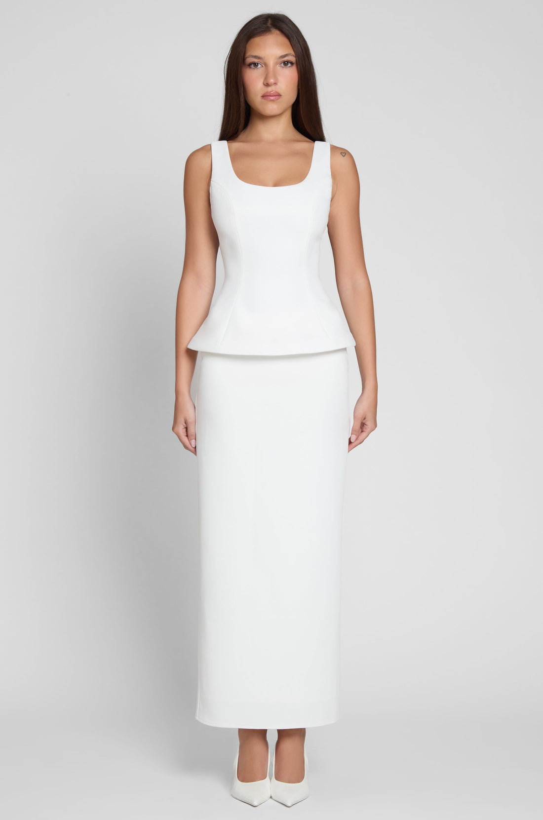 Austin Beyaz Yan Yirtmacli Maxi Etek | SKRT1015-WHITE-XS | SKRT1015-WHITE-S | SKRT1015-WHITE-M | SKRT1015-WHITE-L | SKRT1015-WHITE-XL | SKRT1015-WHITE-XXL
