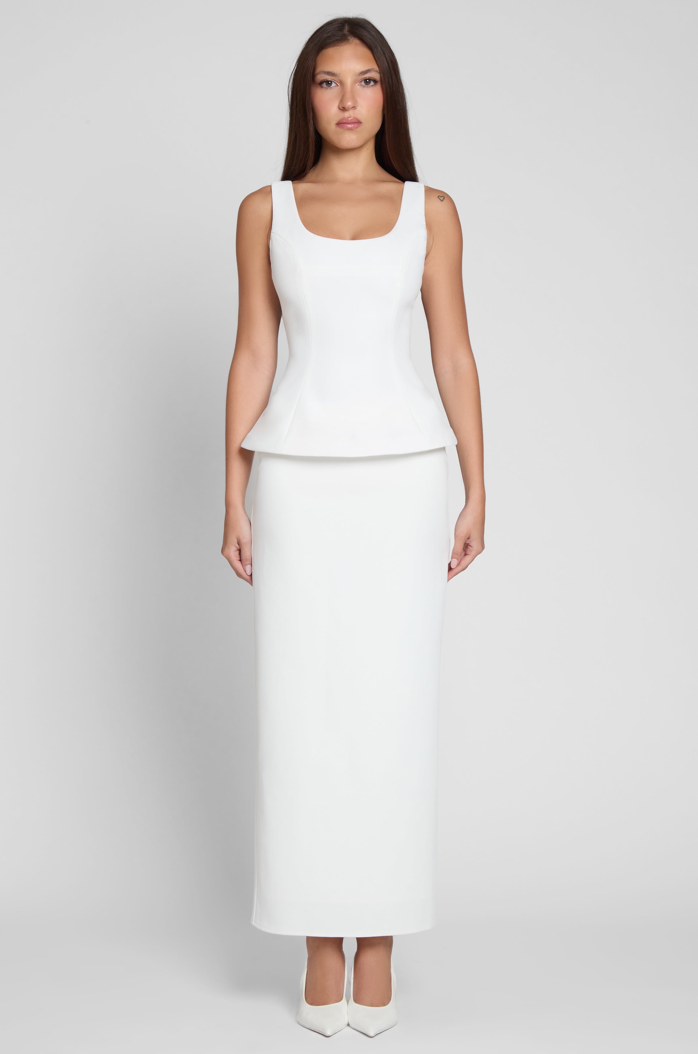 Austin Beyaz Yan Yirtmacli Maxi Etek | SKRT1015-WHITE-XS | SKRT1015-WHITE-S | SKRT1015-WHITE-M | SKRT1015-WHITE-L | SKRT1015-WHITE-XL | SKRT1015-WHITE-XXL