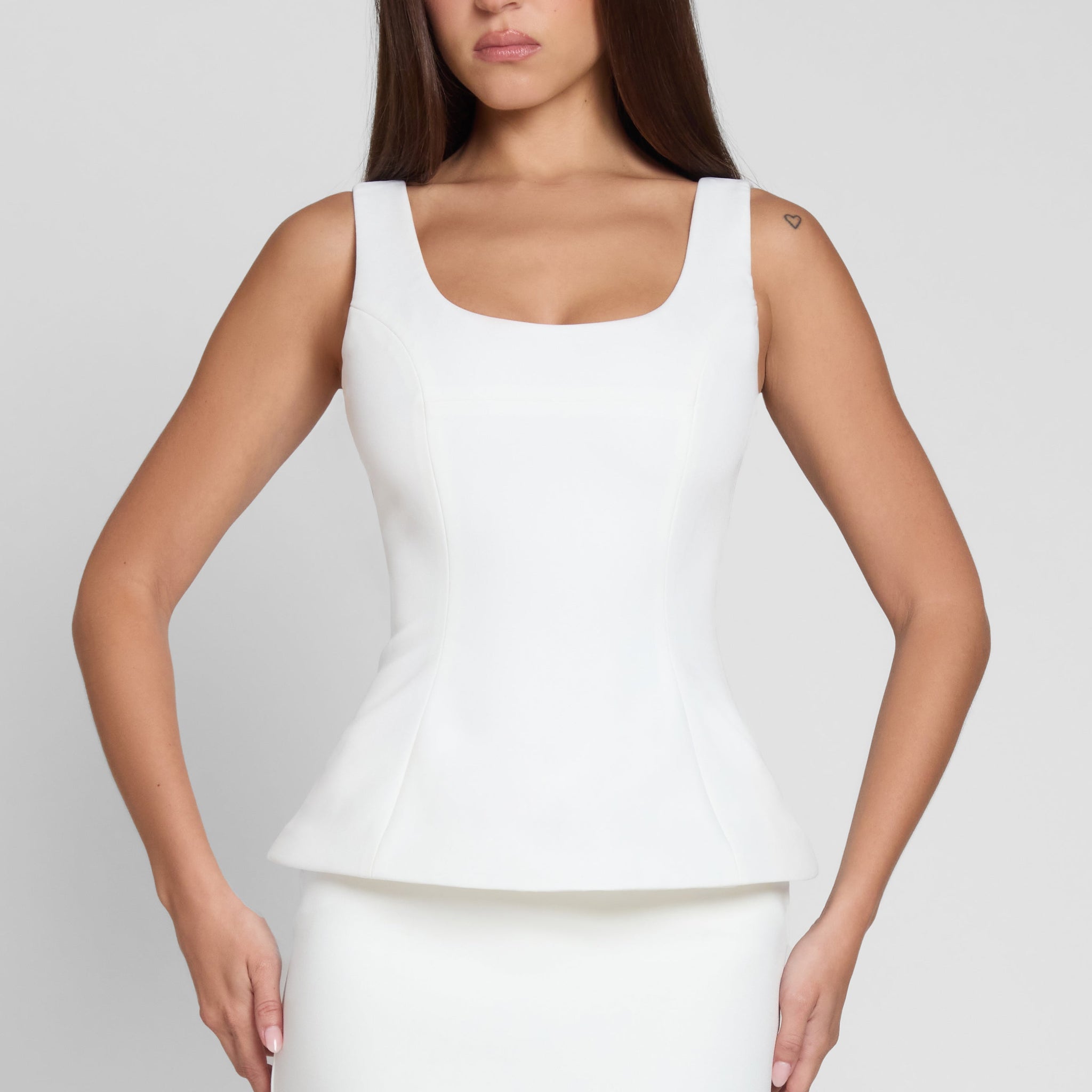 Kaleya Orgu Kontur Peplum Bustiyer | T1008-WHITE-XS | T1008-WHITE-S | T1008-WHITE-M | T1008-WHITE-L | T1008-WHITE-XL | T1008-WHITE-XXL