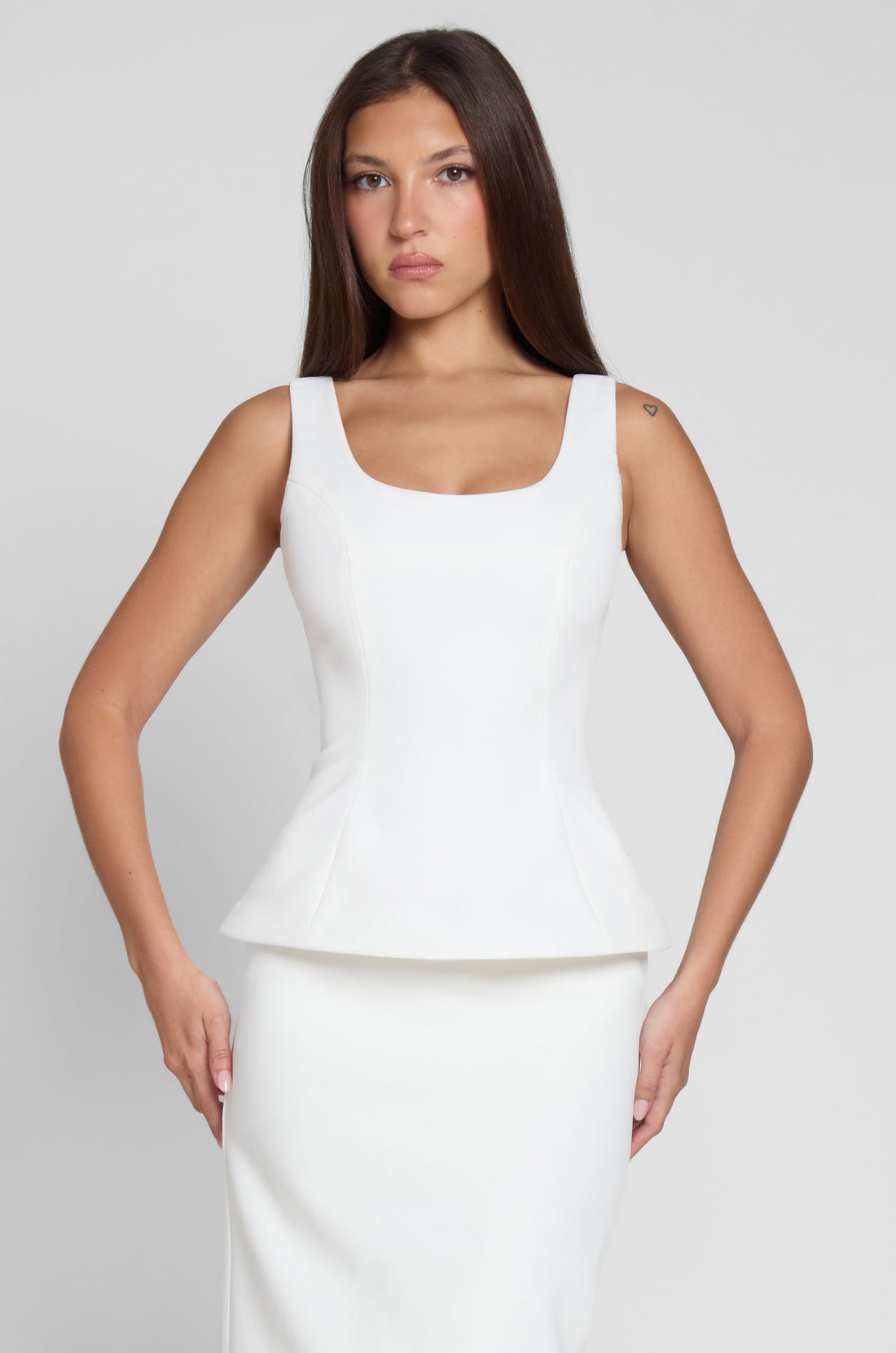 Kaleya Orgu Kontur Peplum Bustiyer | T1008-WHITE-XS | T1008-WHITE-S | T1008-WHITE-M | T1008-WHITE-L | T1008-WHITE-XL | T1008-WHITE-XXL