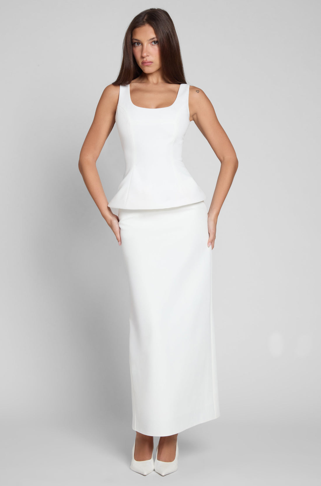 Austin Beyaz Yan Yirtmacli Maxi Etek | SKRT1015-WHITE-XS | SKRT1015-WHITE-S | SKRT1015-WHITE-M | SKRT1015-WHITE-L | SKRT1015-WHITE-XL | SKRT1015-WHITE-XXL