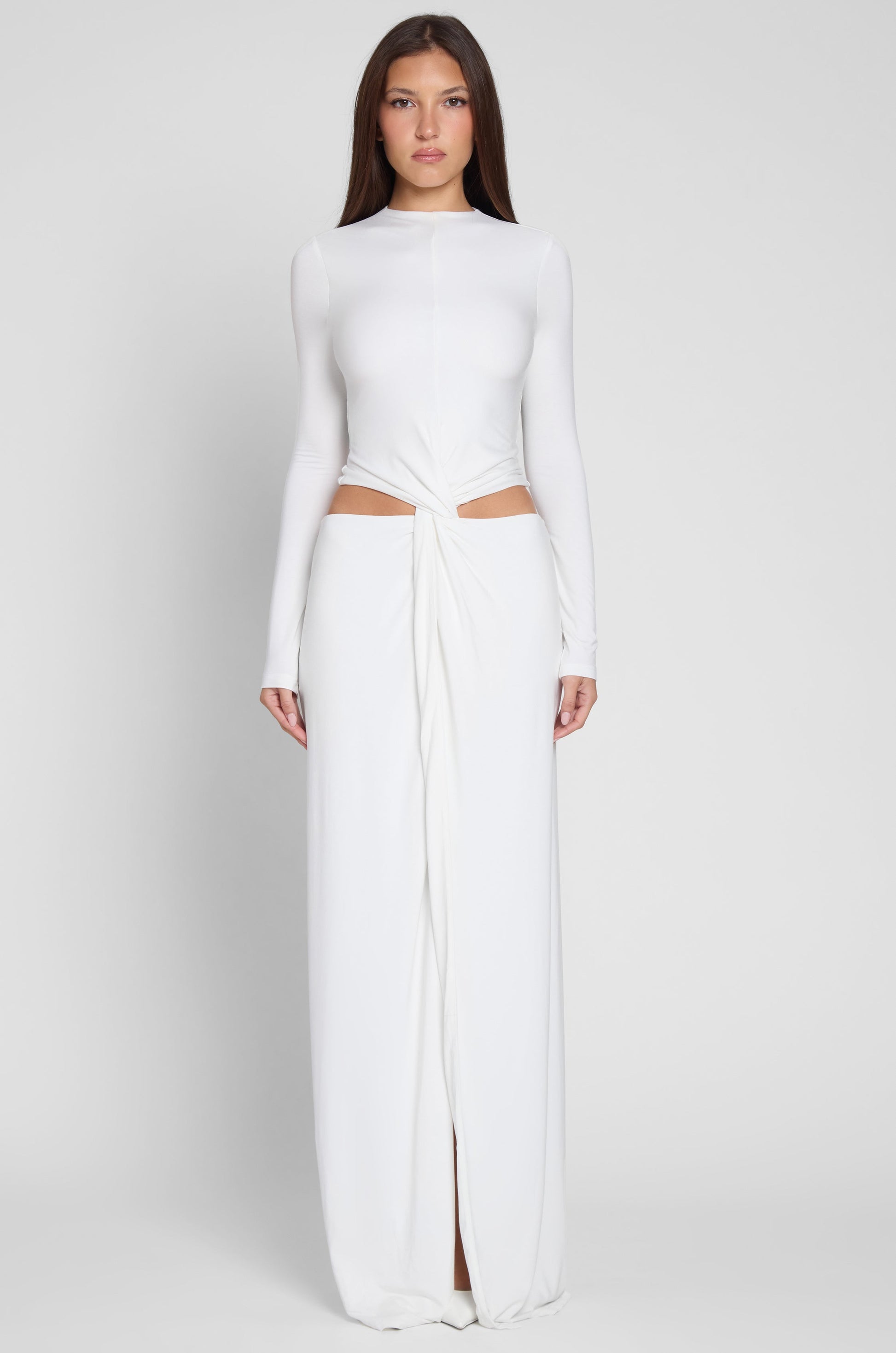 Azariah Kesik Detayli Maksi Elbise | D1149-WHITE-XS | D1149-WHITE-S | D1149-WHITE-M | D1149-WHITE-L | D1149-WHITE-XL | D1149-WHITE-XXL