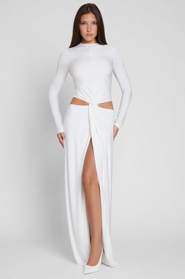 Azariah Kesik Detayli Maksi Elbise | D1149-WHITE-XS | D1149-WHITE-S | D1149-WHITE-M | D1149-WHITE-L | D1149-WHITE-XL | D1149-WHITE-XXL