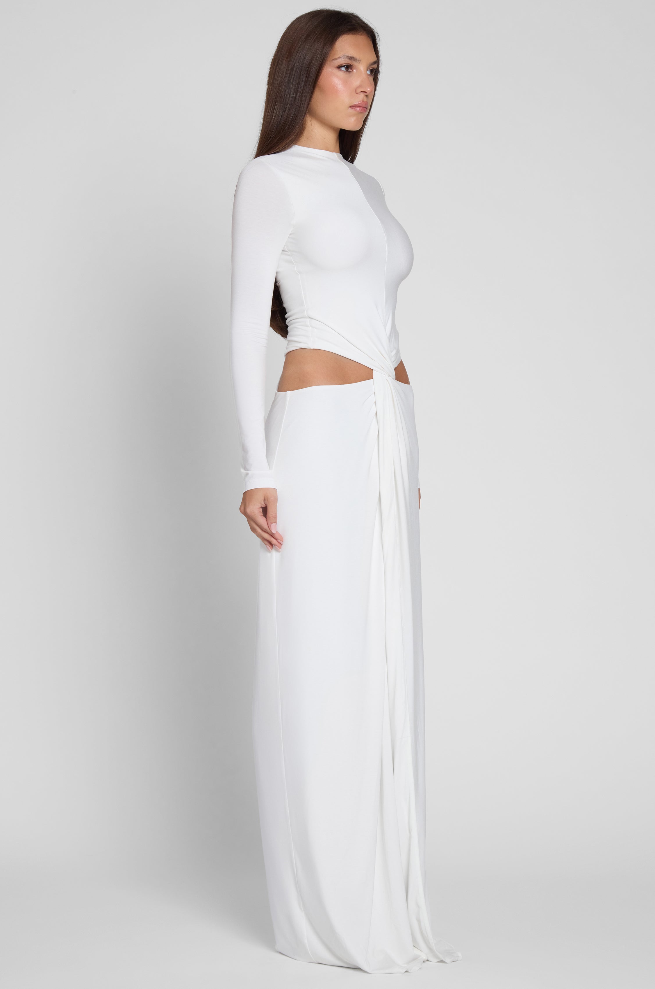 Azariah Kesik Detayli Maksi Elbise | D1149-WHITE-XS | D1149-WHITE-S | D1149-WHITE-M | D1149-WHITE-L | D1149-WHITE-XL | D1149-WHITE-XXL