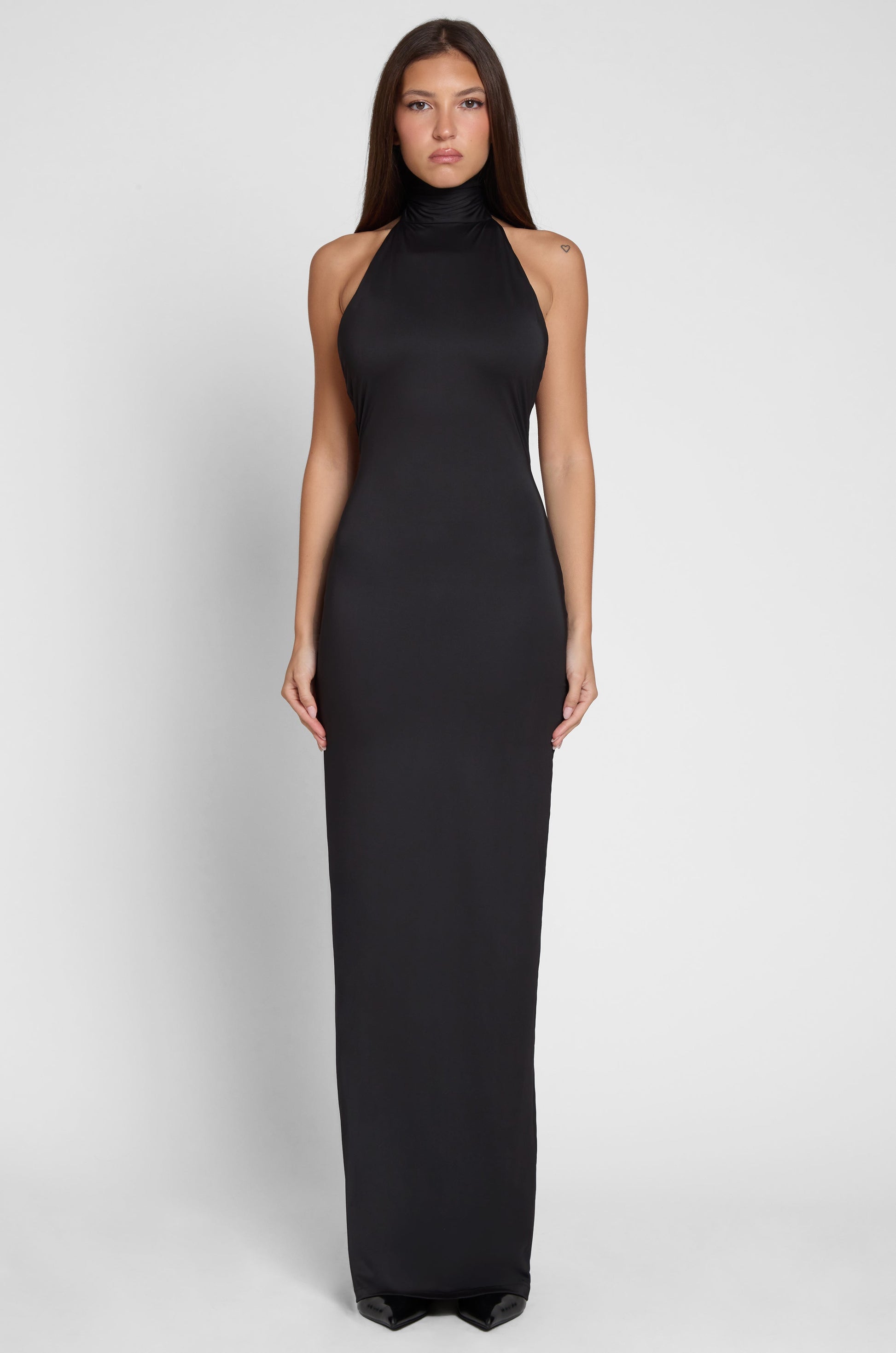 Leena Drapeli Maksi Elbise | D1075-BLK-XS | D1075-BLK-S | D1075-BLK-M | D1075-BLK-L | D1075-BLK-XL | D1075-BLK-XXL