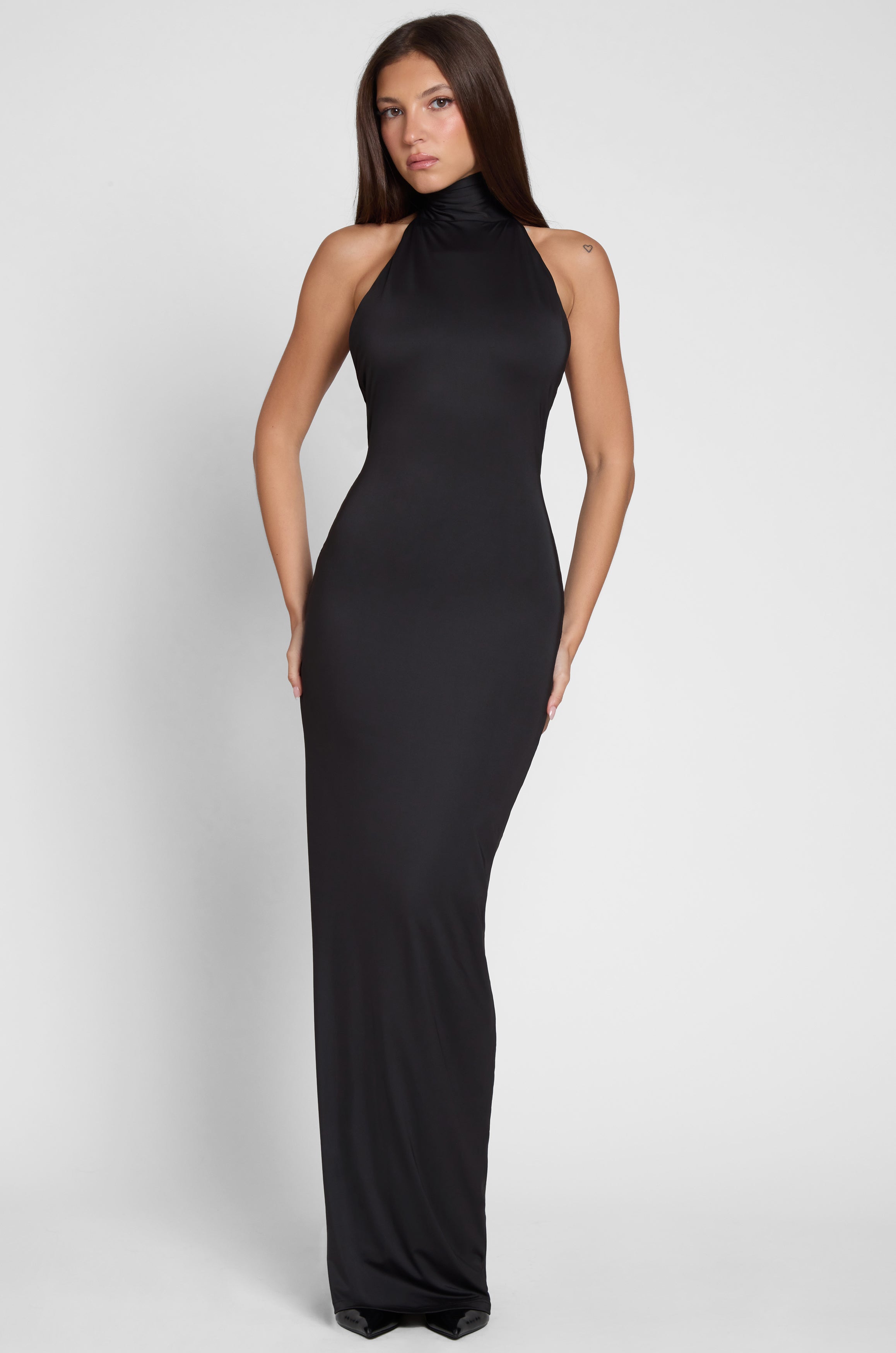 Leena Drapeli Maksi Elbise | D1075-BLK-XS | D1075-BLK-S | D1075-BLK-M | D1075-BLK-L | D1075-BLK-XL | D1075-BLK-XXL