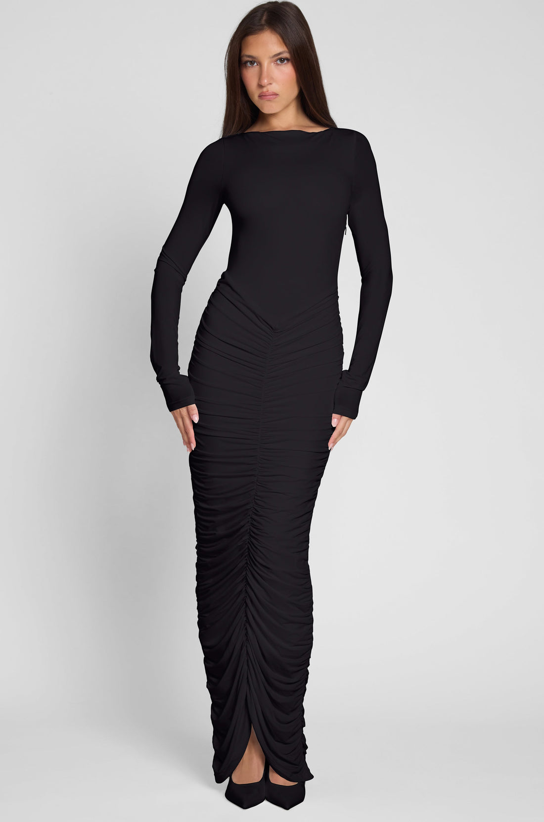 Aliyah Buzgulu Maxi Elbise | D1074-BLK-XS | D1074-BLK-S | D1074-BLK-M | D1074-BLK-L | D1074-BLK-XL | D1074-BLK-XXL