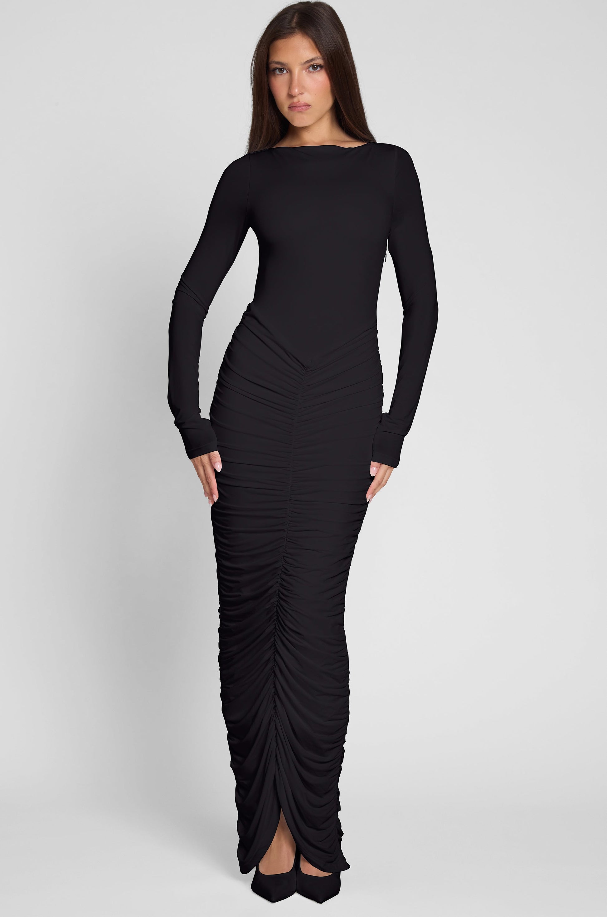 Aliyah Buzgulu Maxi Elbise | D1074-BLK-XS | D1074-BLK-S | D1074-BLK-M | D1074-BLK-L | D1074-BLK-XL | D1074-BLK-XXL