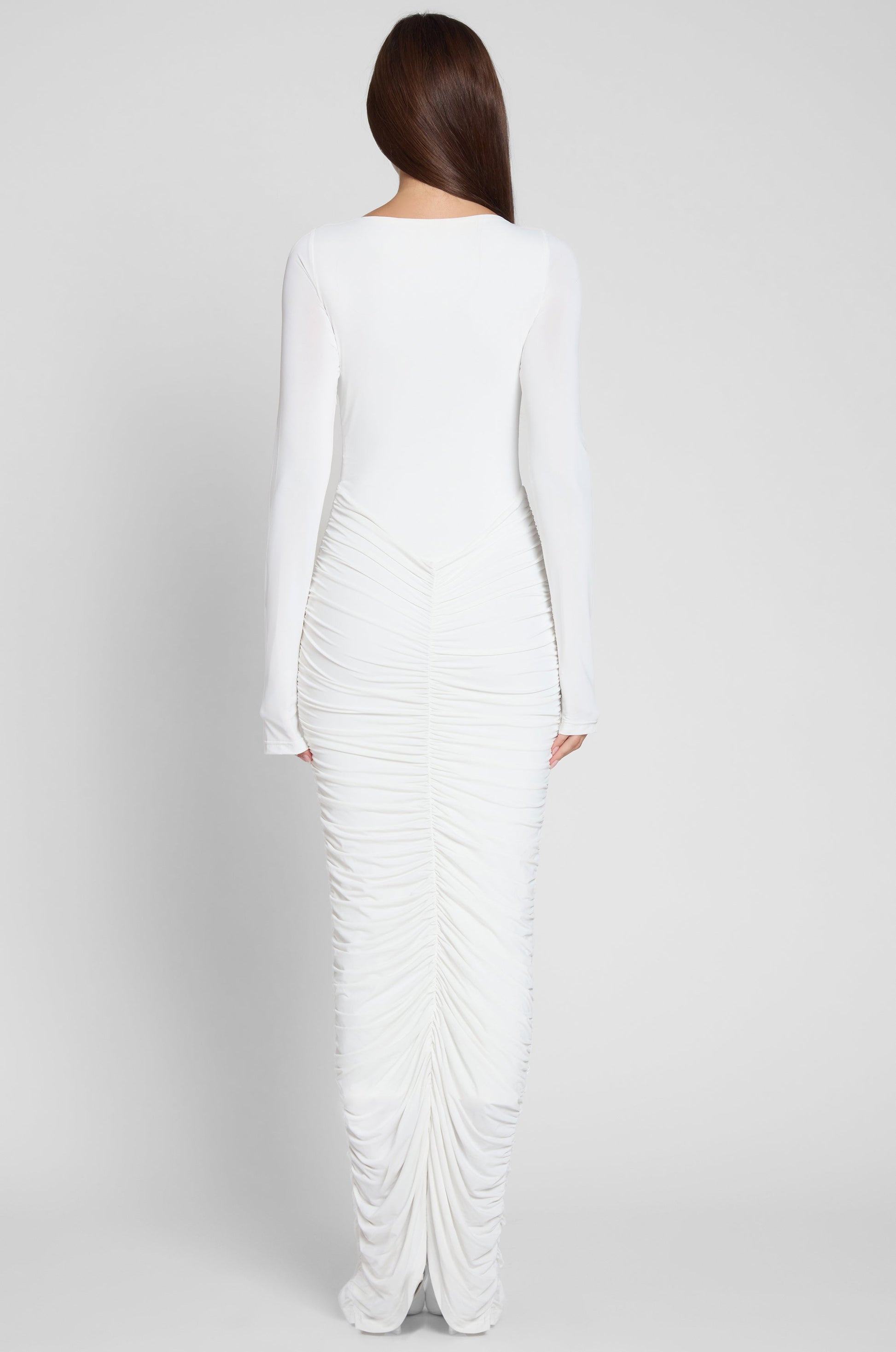 Haylen Drapeli Maksi Elbise | D1074-WHITE-XS | D1074-WHITE-S | D1074-WHITE-M | D1074-WHITE-L | D1074-WHITE-XL | D1074-WHITE-XXL