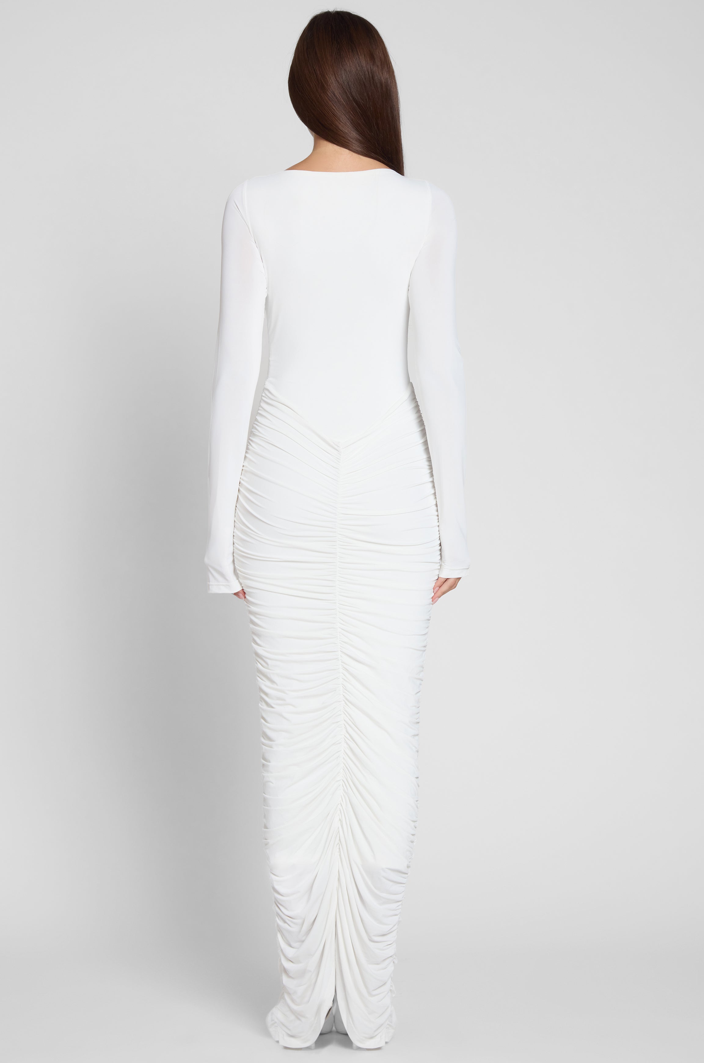 Haylen Drapeli Maksi Elbise | D1074-WHITE-XS | D1074-WHITE-S | D1074-WHITE-M | D1074-WHITE-L | D1074-WHITE-XL | D1074-WHITE-XXL