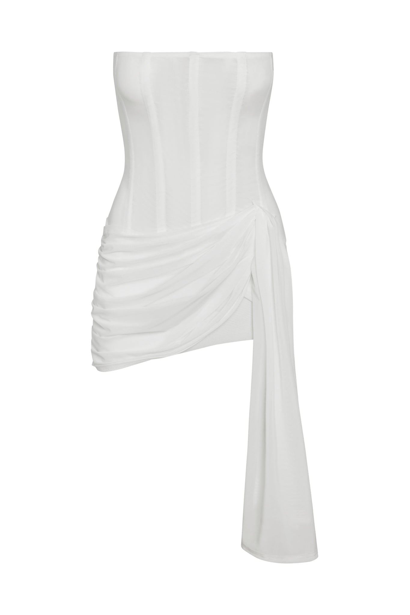 Jaylen File Korse Mini Elbise | D1120-WHITE-XS | D1120-WHITE-S | D1120-WHITE-M | D1120-WHITE-L | D1120-WHITE-XL | D1120-WHITE-XXL