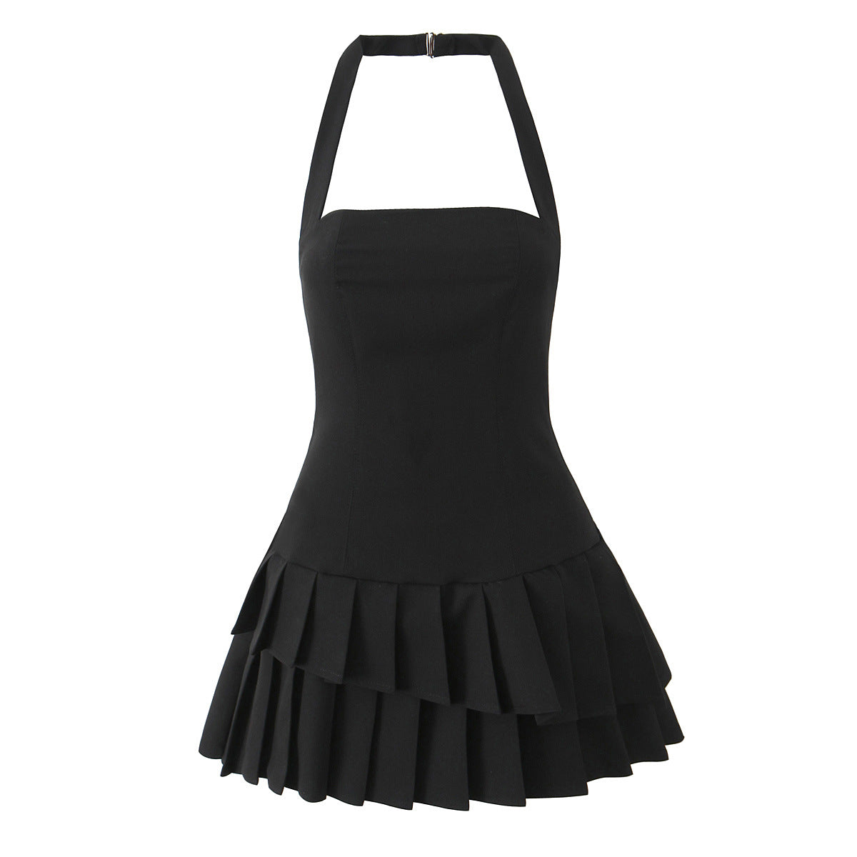Farryn Siyah Fırfırlı Mini Elbise - Black [8CR8Z5M2]