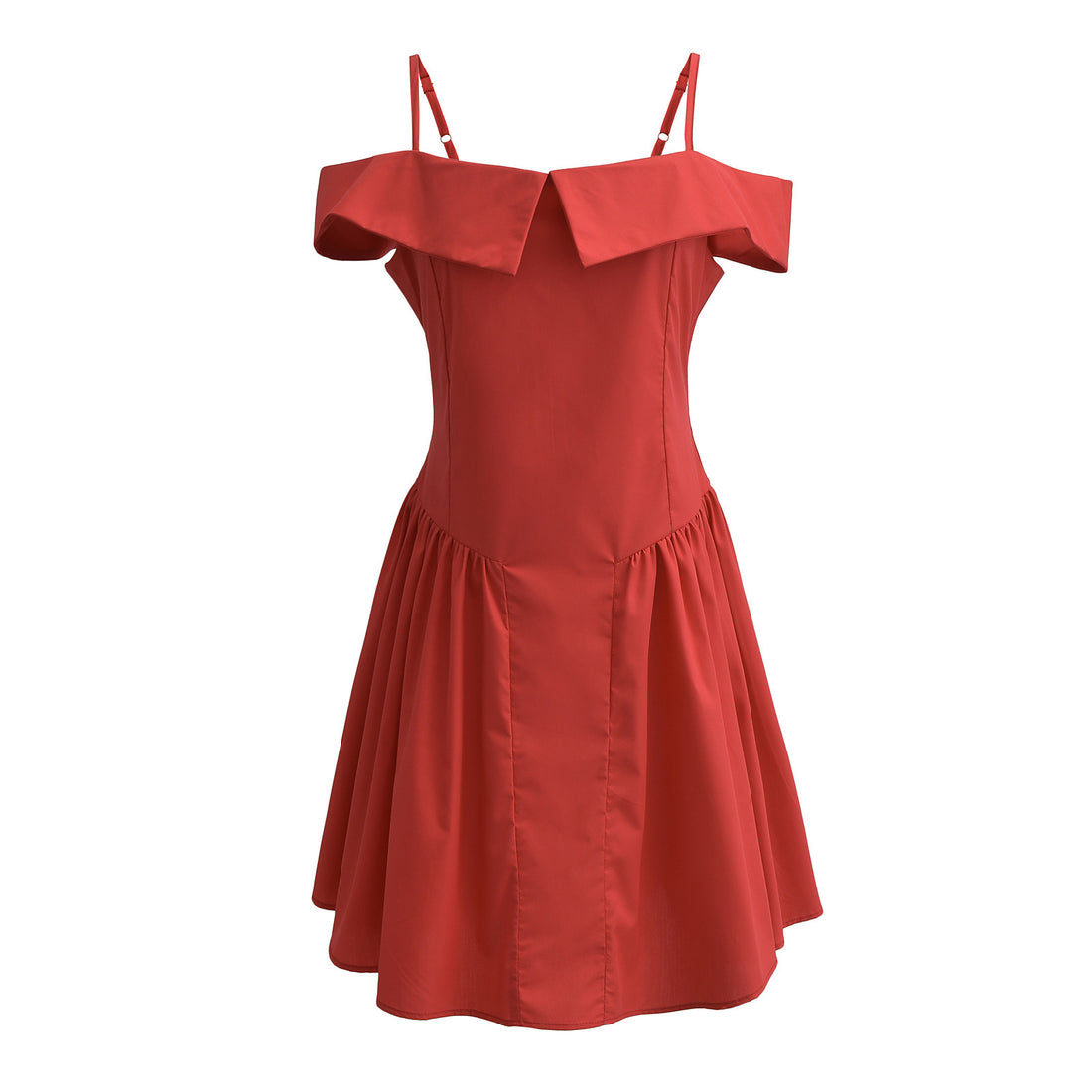Marianne Omuz Dekolteli Piliseli Mini Elbise - Red [18B5BOPL]