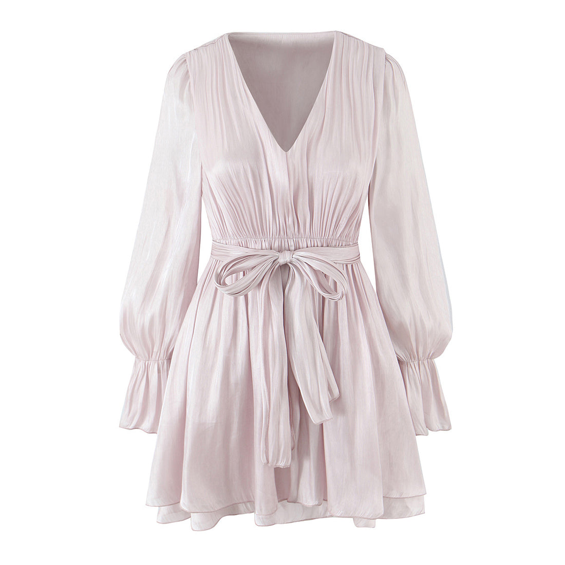 Gwendolynn Fırfırlı Belden Bağlamalı Mini Elbise - Pink [AQJ29R71]