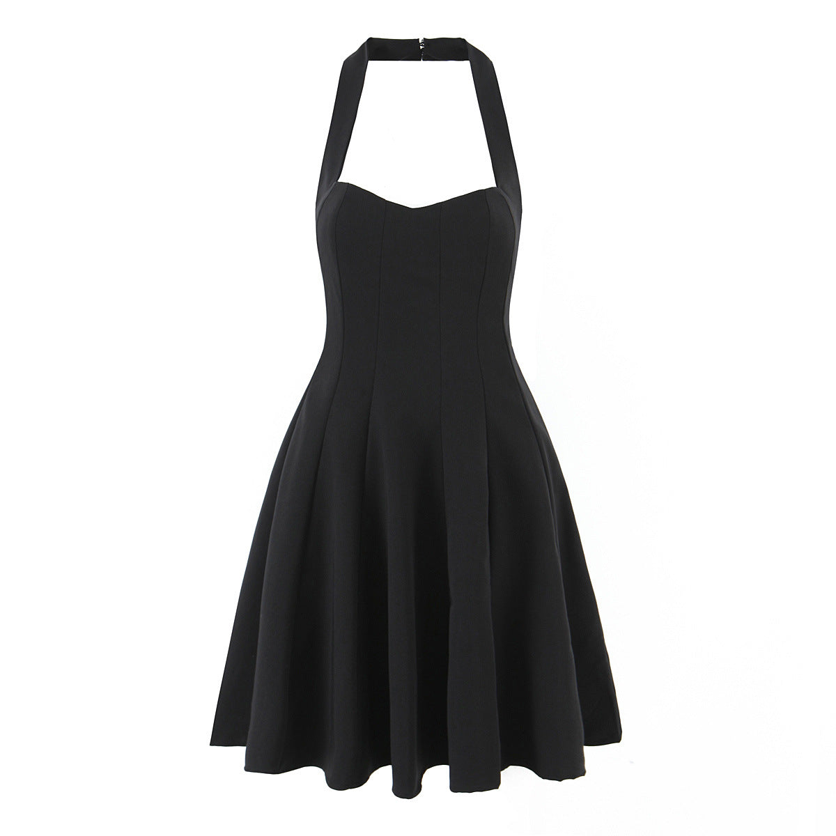 Jenny Siyah Halter Midi Elbise - Siyah [QJXTF333]