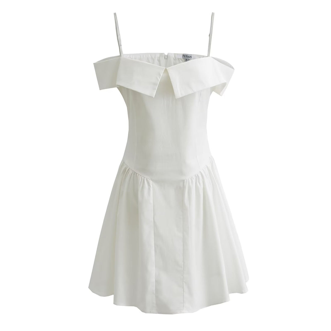 Marianne Omuz Dekolteli Piliseli Mini Elbise - White [6MKGL1Z4]