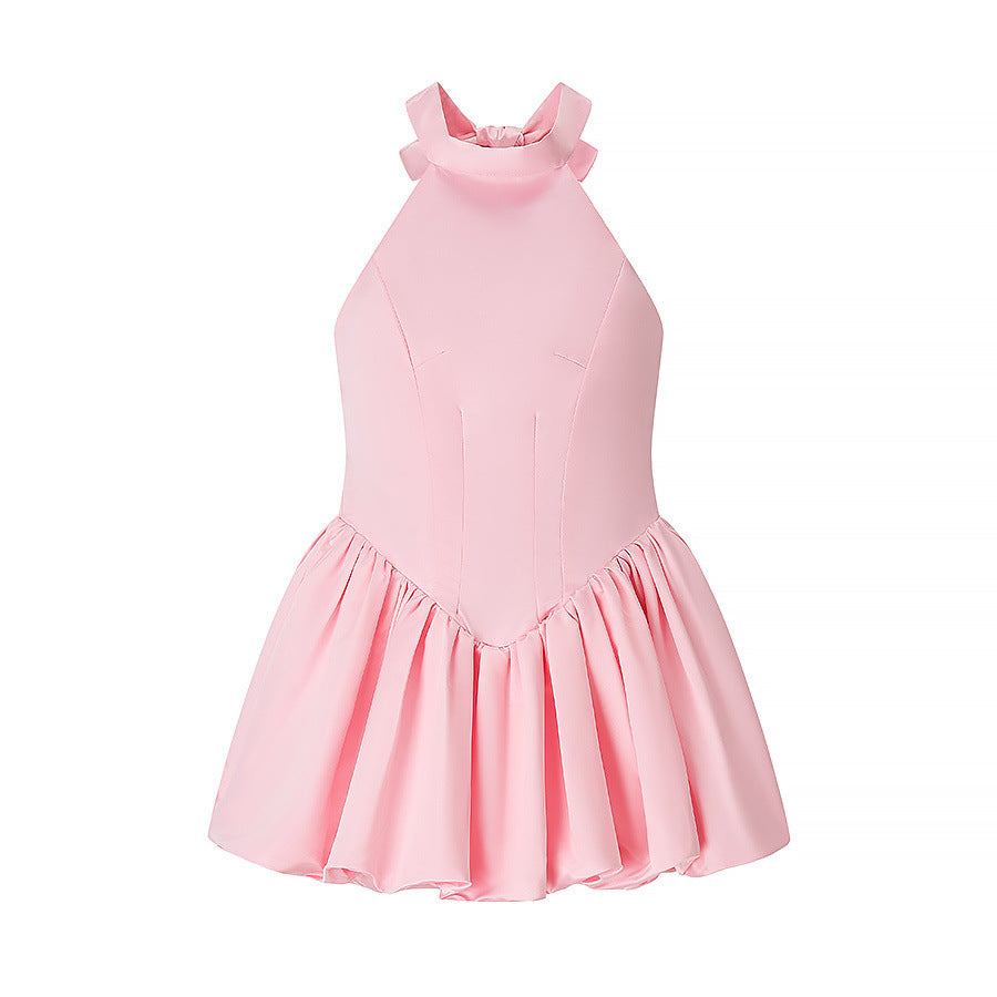 Anvika Halter Mini Elbise - Pembe [J5FSWX59]