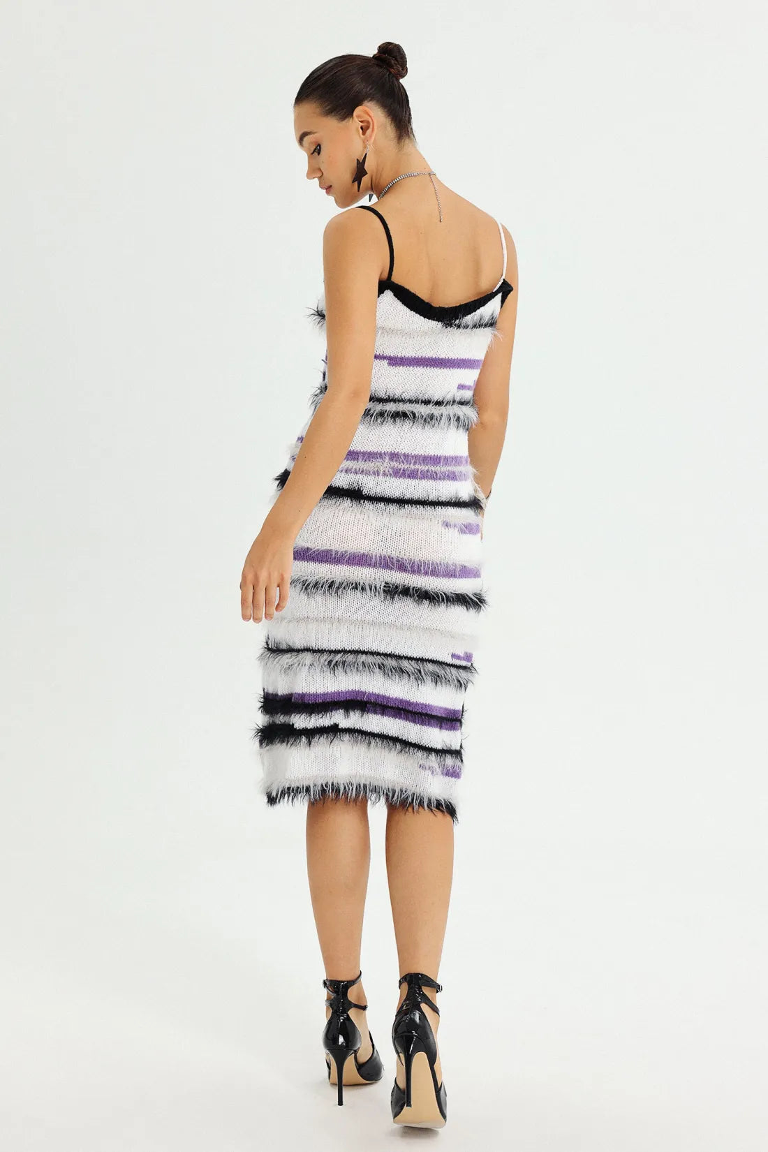 Wynonna Cizgili Halter Midi Elbise | S | M | L