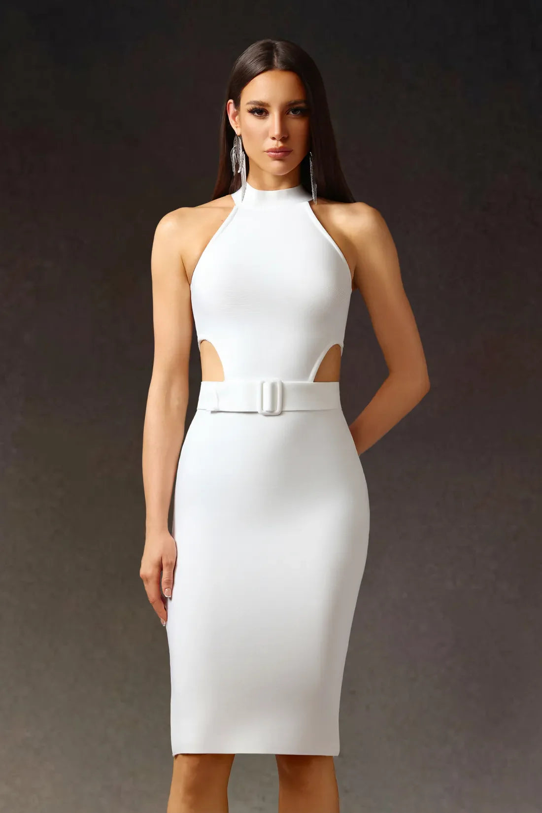Avianah Halter Midi Elbise | S-Beyaz | M-Beyaz | L-Beyaz | Xl-Beyaz | Xxl-Beyaz