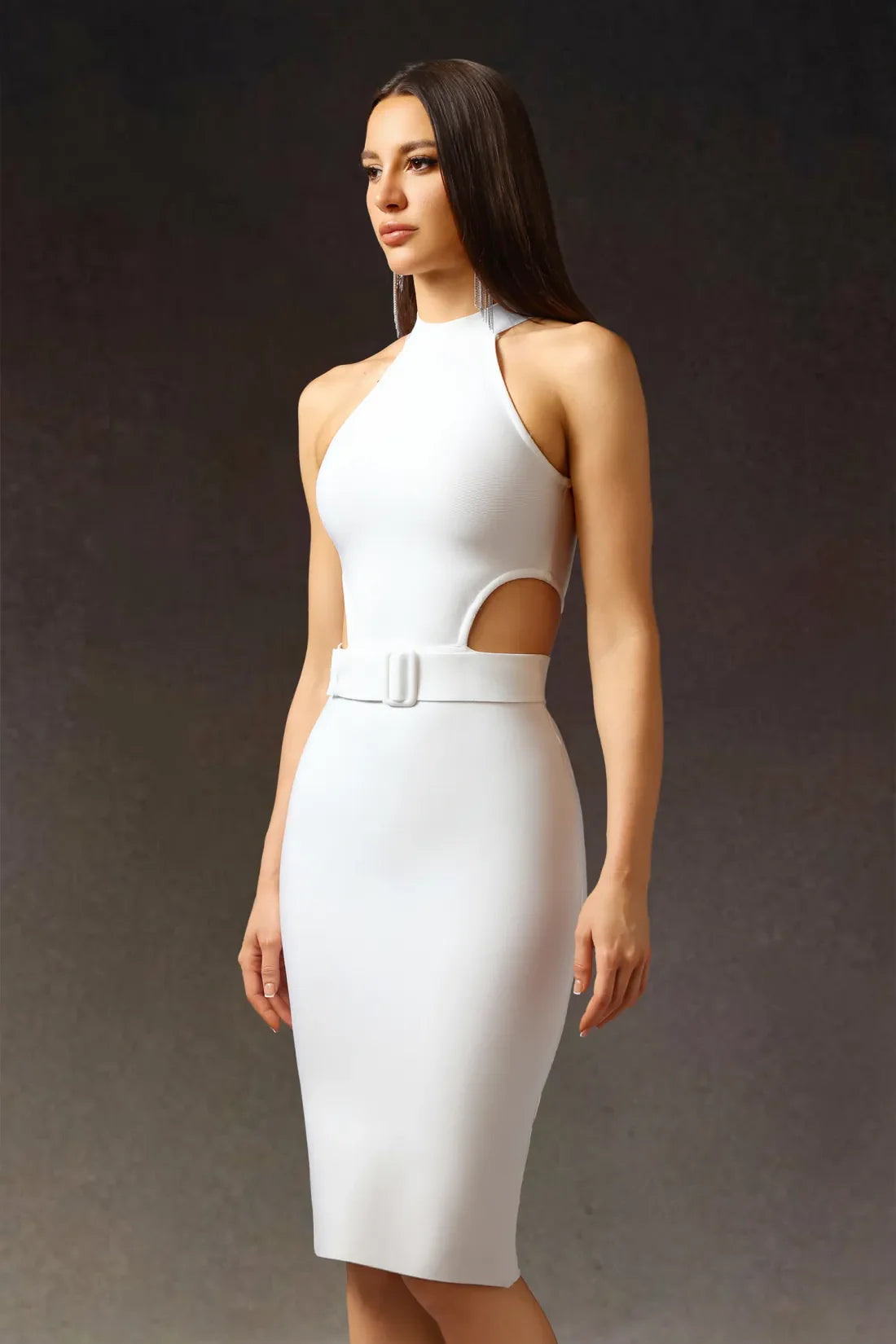 Avianah Halter Midi Elbise | S-Beyaz | M-Beyaz | L-Beyaz | Xl-Beyaz | Xxl-Beyaz