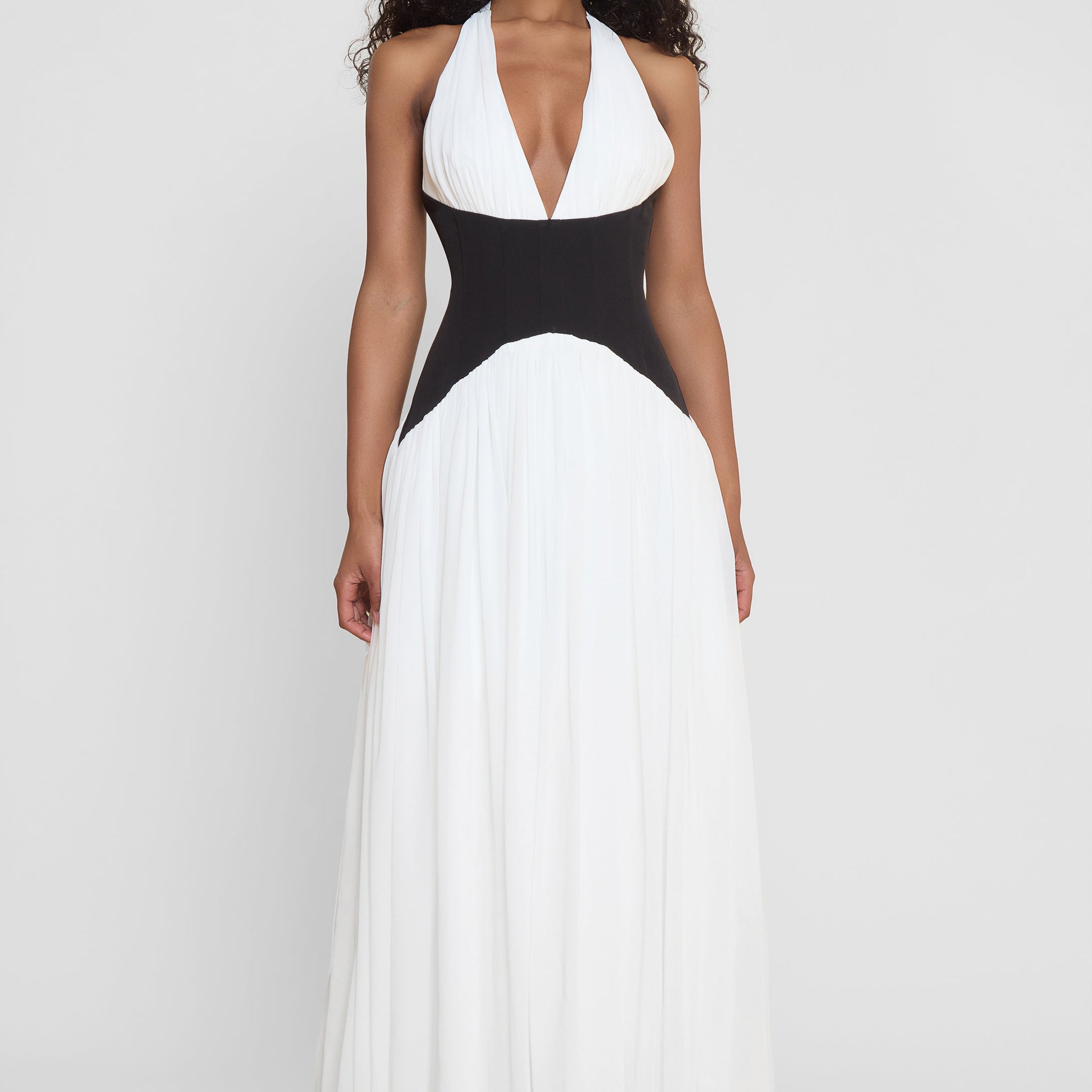 Mirielle Halter Korse Maksi Elbise | D1112-WHITE-XS | D1112-WHITE-S | D1112-WHITE-M | D1112-WHITE-L | D1112-WHITE-XL | D1112-WHITE-XXL